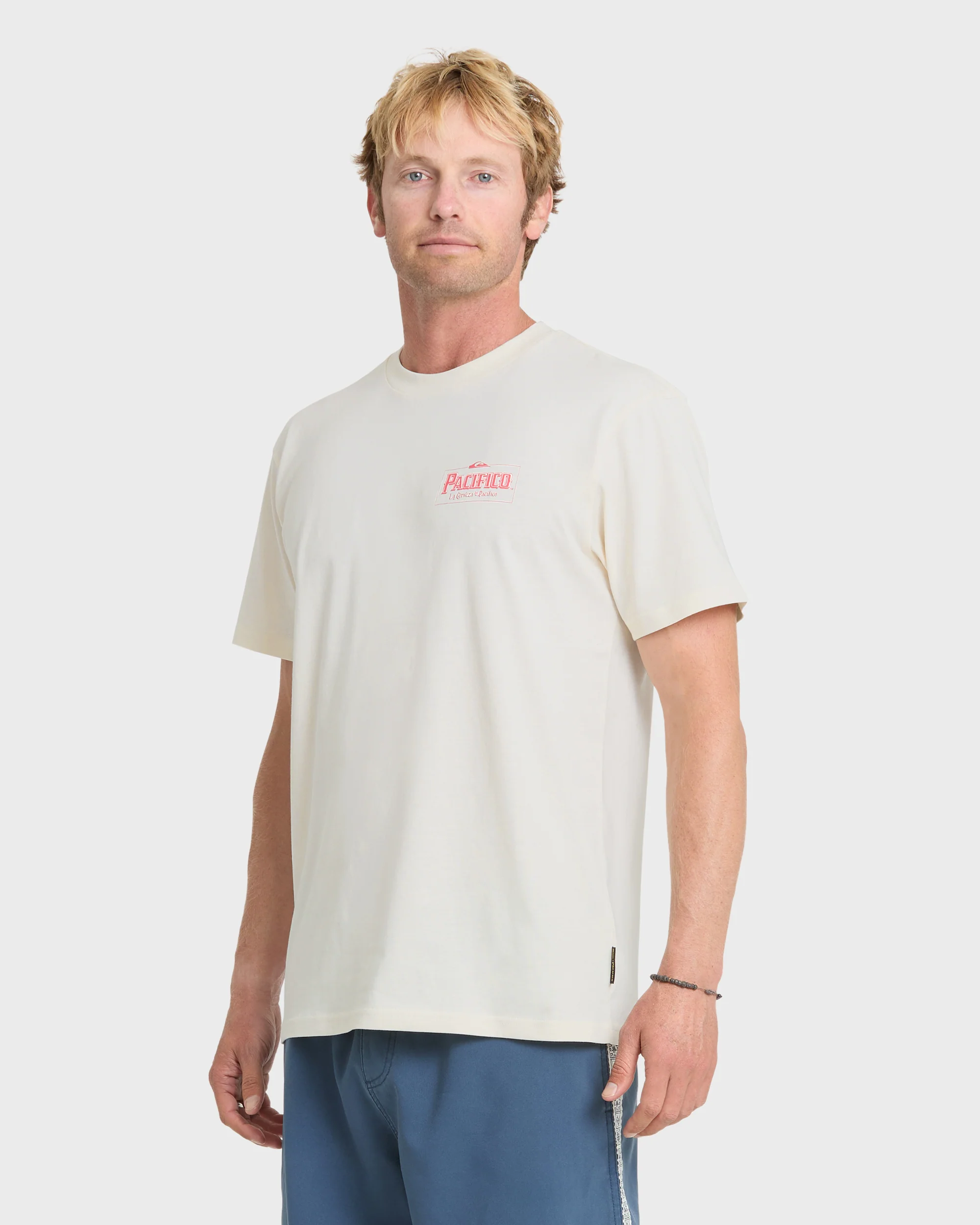 Pacifico Sayulita Cruising Short Sleeve Cotton T-Shirt - Tofu 4 Pacifico Sayulita Cruising Short Sleeve Cotton T-Shirt - Tofu