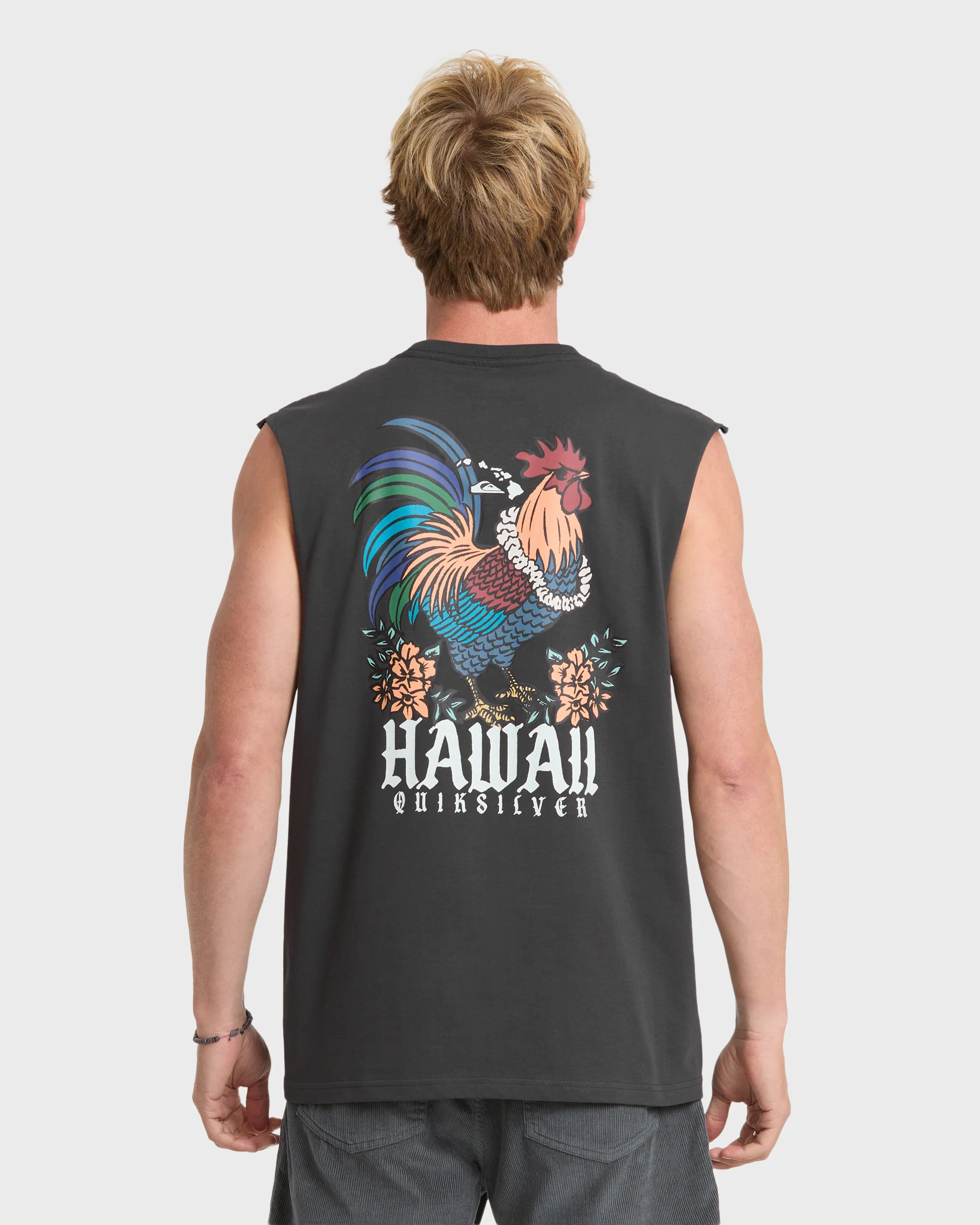 Hawaii Da Rooster Sleeveless Knit T-Shirt - Phantom 2 Hawaii Da Rooster Sleeveless Knit T-Shirt - Phantom
