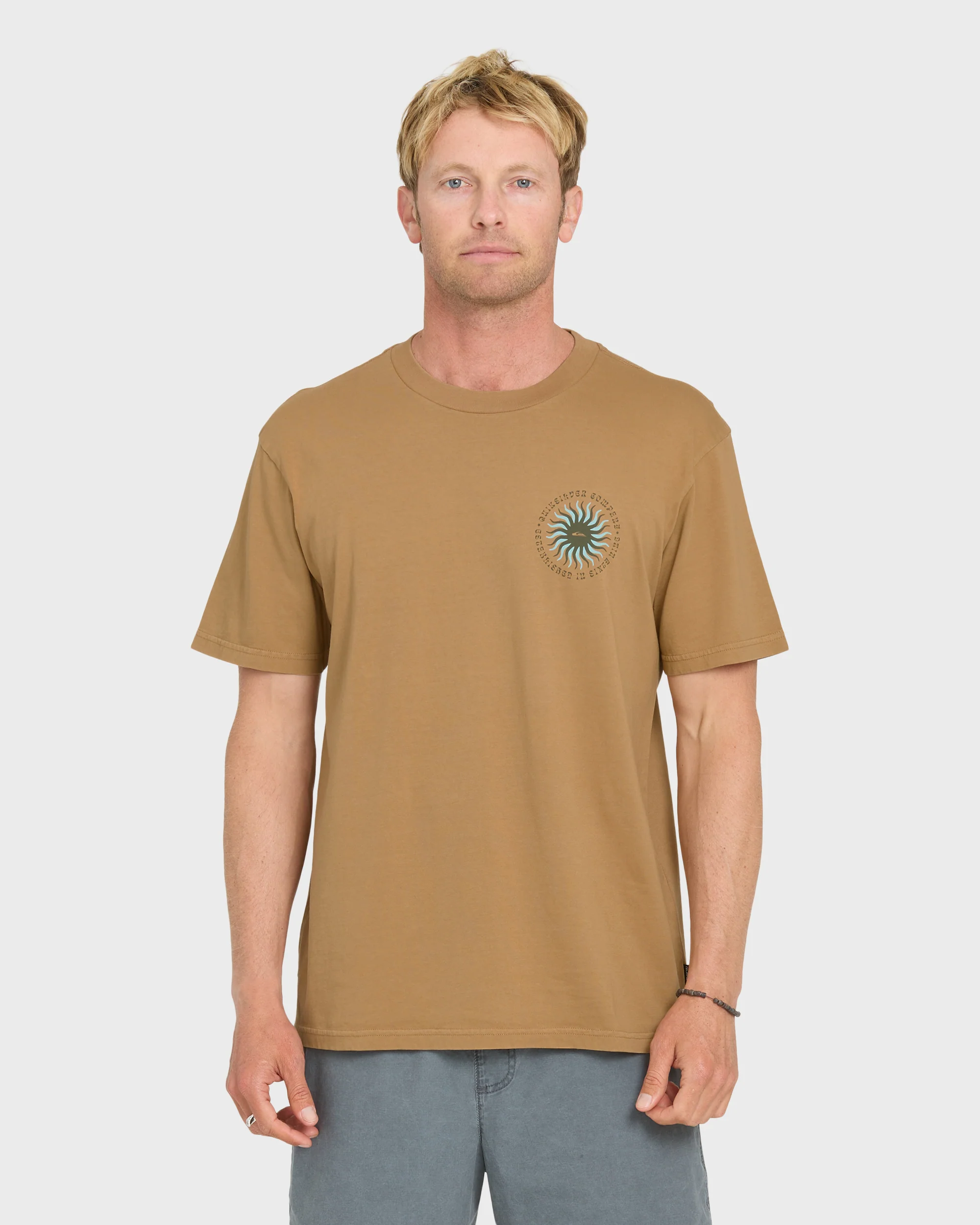 Sunny Day Pigment Dye Short Sleeve Cotton T-Shirt - Tobacco 1 Sunny Day Pigment Dye Short Sleeve Cotton T-Shirt - Tobacco