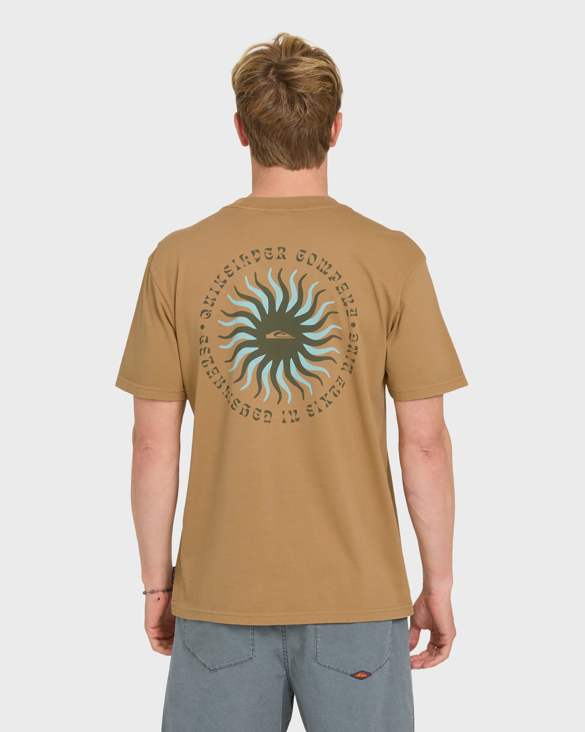 Sunny Day Pigment Dye Short Sleeve Cotton T-Shirt - Tobacco 2 Sunny Day Pigment Dye Short Sleeve Cotton T-Shirt - Tobacco