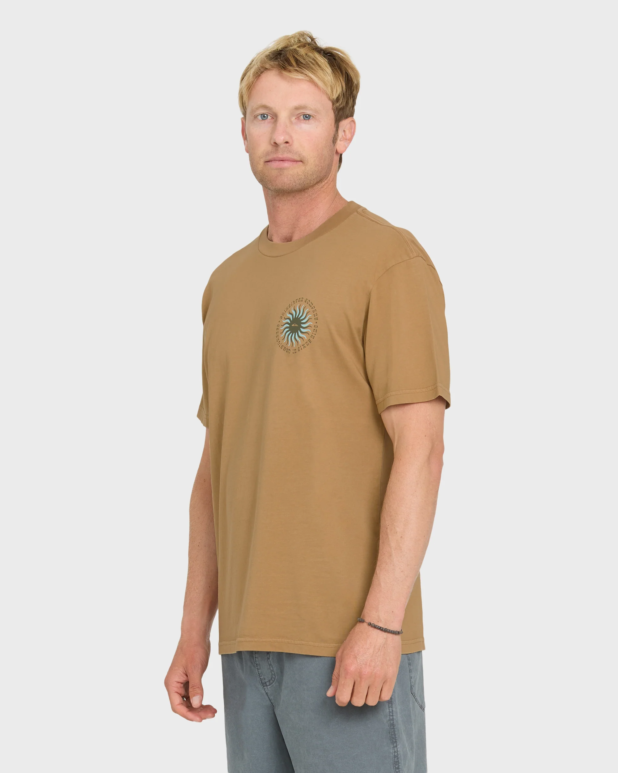 Sunny Day Pigment Dye Short Sleeve Cotton T-Shirt - Tobacco 3 Sunny Day Pigment Dye Short Sleeve Cotton T-Shirt - Tobacco