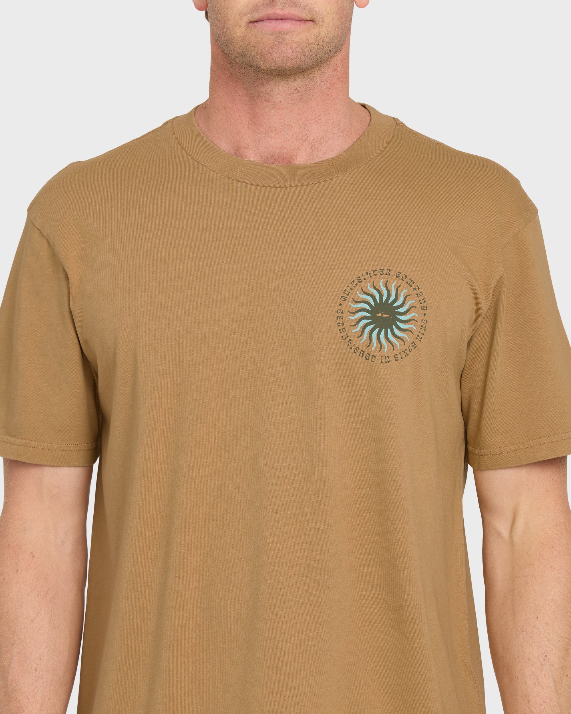 Sunny Day Pigment Dye Short Sleeve Cotton T-Shirt - Tobacco 5 Sunny Day Pigment Dye Short Sleeve Cotton T-Shirt - Tobacco