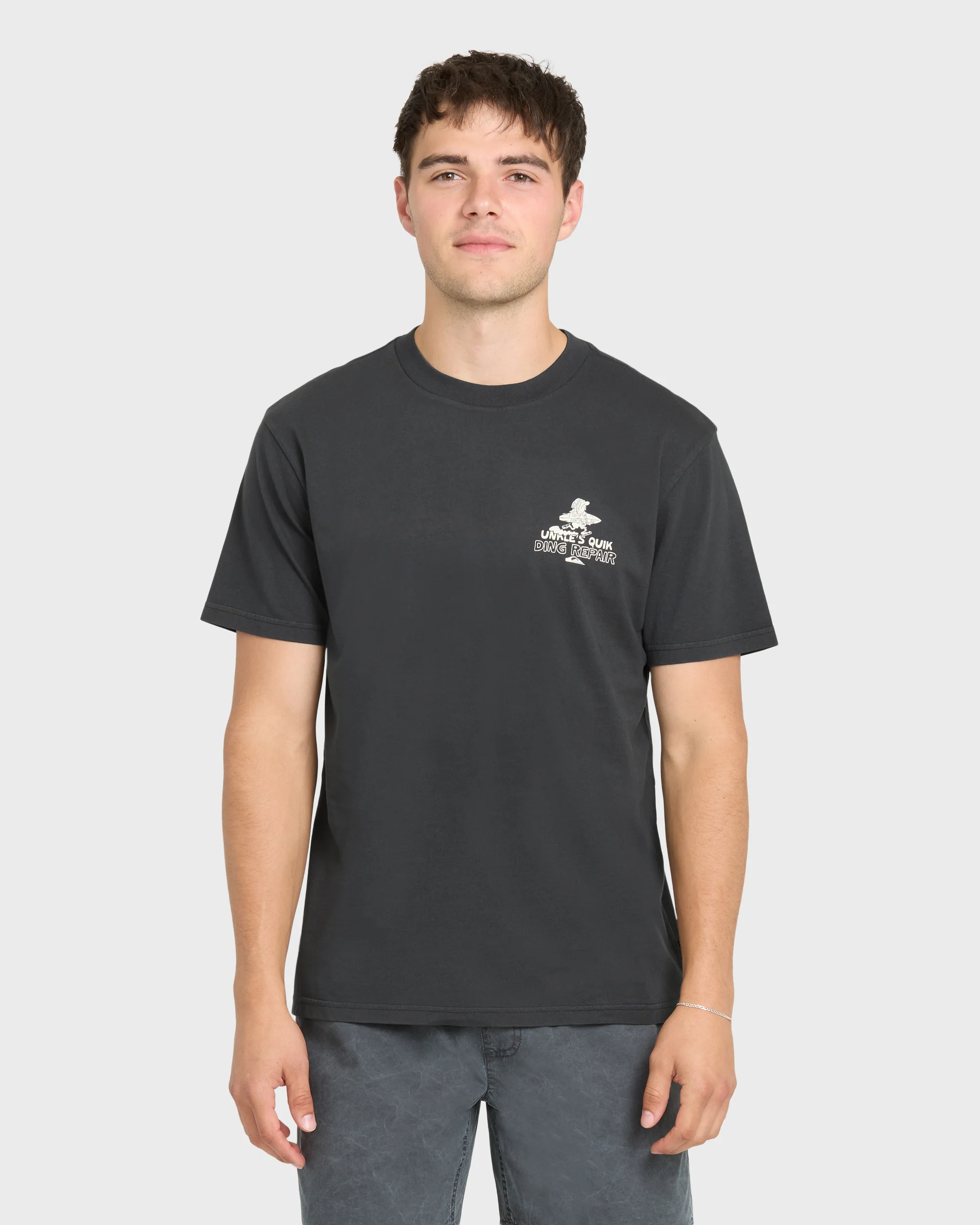 Unkles Ding Repair Pigment Dye Short Sleeve Knit T-Shirt - Phantom 1 Unkles Ding Repair Pigment Dye Short Sleeve Knit T-Shirt - Phantom
