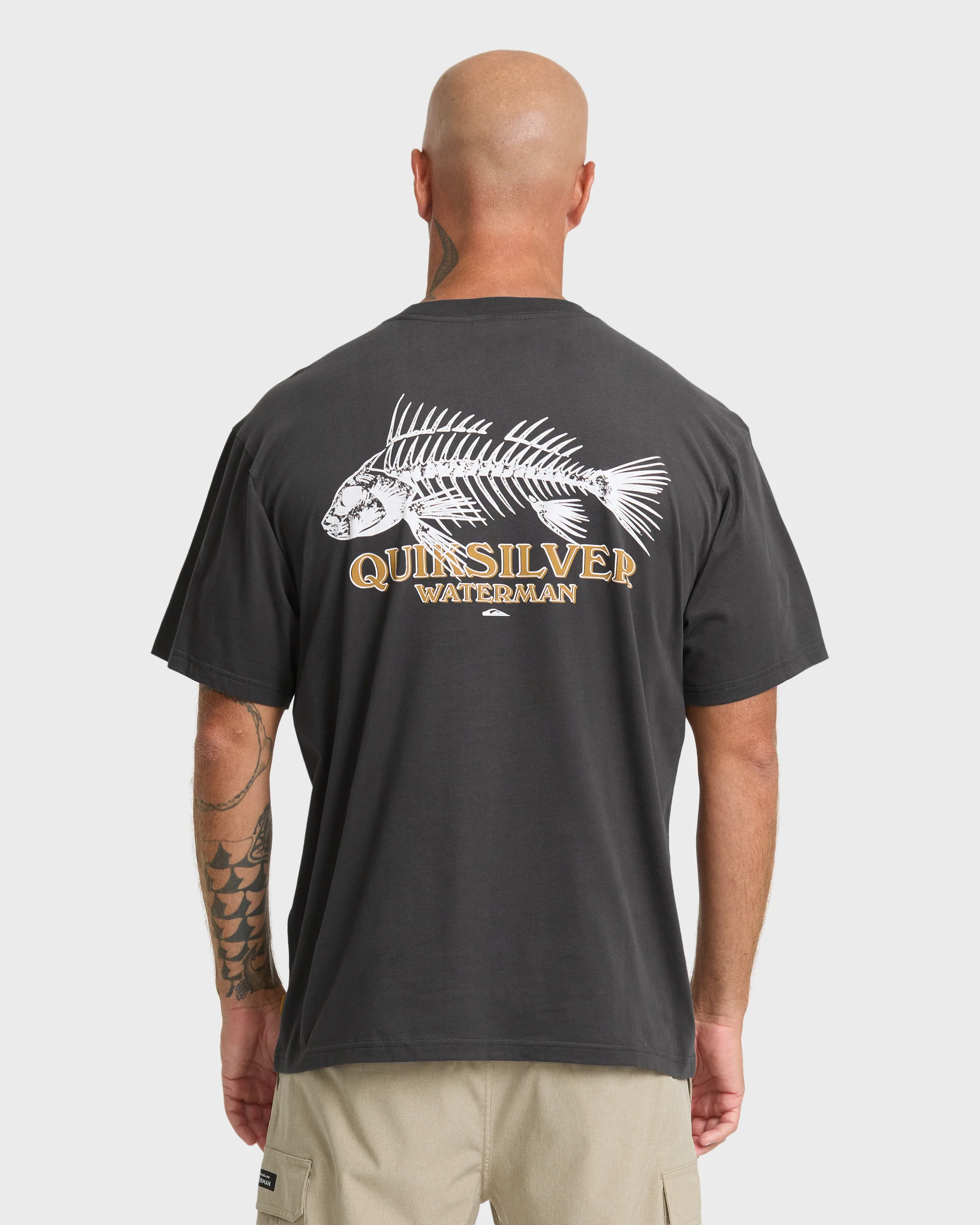 Waterman Fish Bones Short Sleeve Cotton T-Shirt - Phantom 2 Waterman Fish Bones Short Sleeve Cotton T-Shirt - Phantom