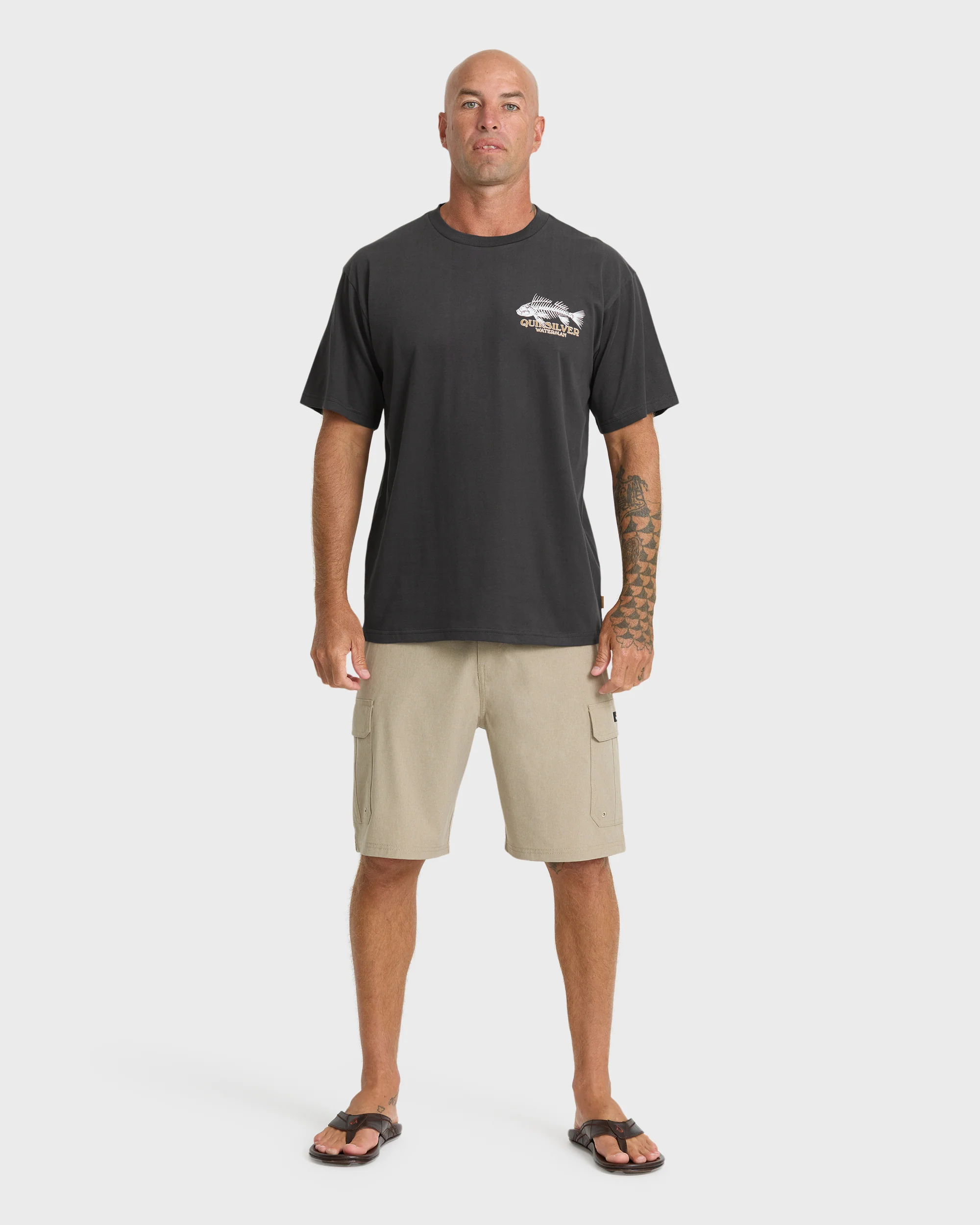 Waterman Fish Bones Short Sleeve Cotton T-Shirt - Phantom 5 Waterman Fish Bones Short Sleeve Cotton T-Shirt - Phantom