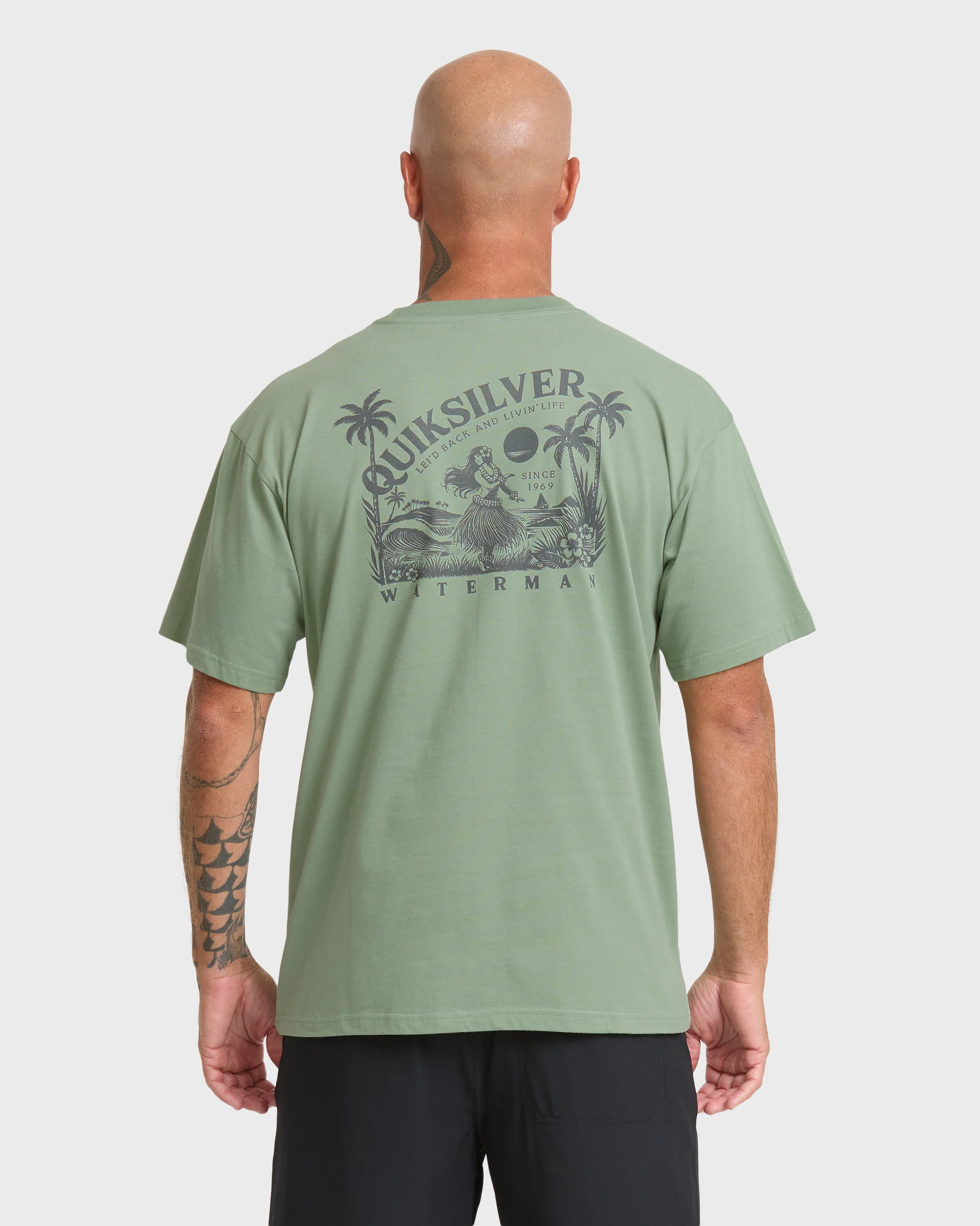 Waterman Lei'd Back Short Sleeve Cotton T-Shirt - Lily Pad 3 Waterman Lei'd Back Short Sleeve Cotton T-Shirt - Lily Pad