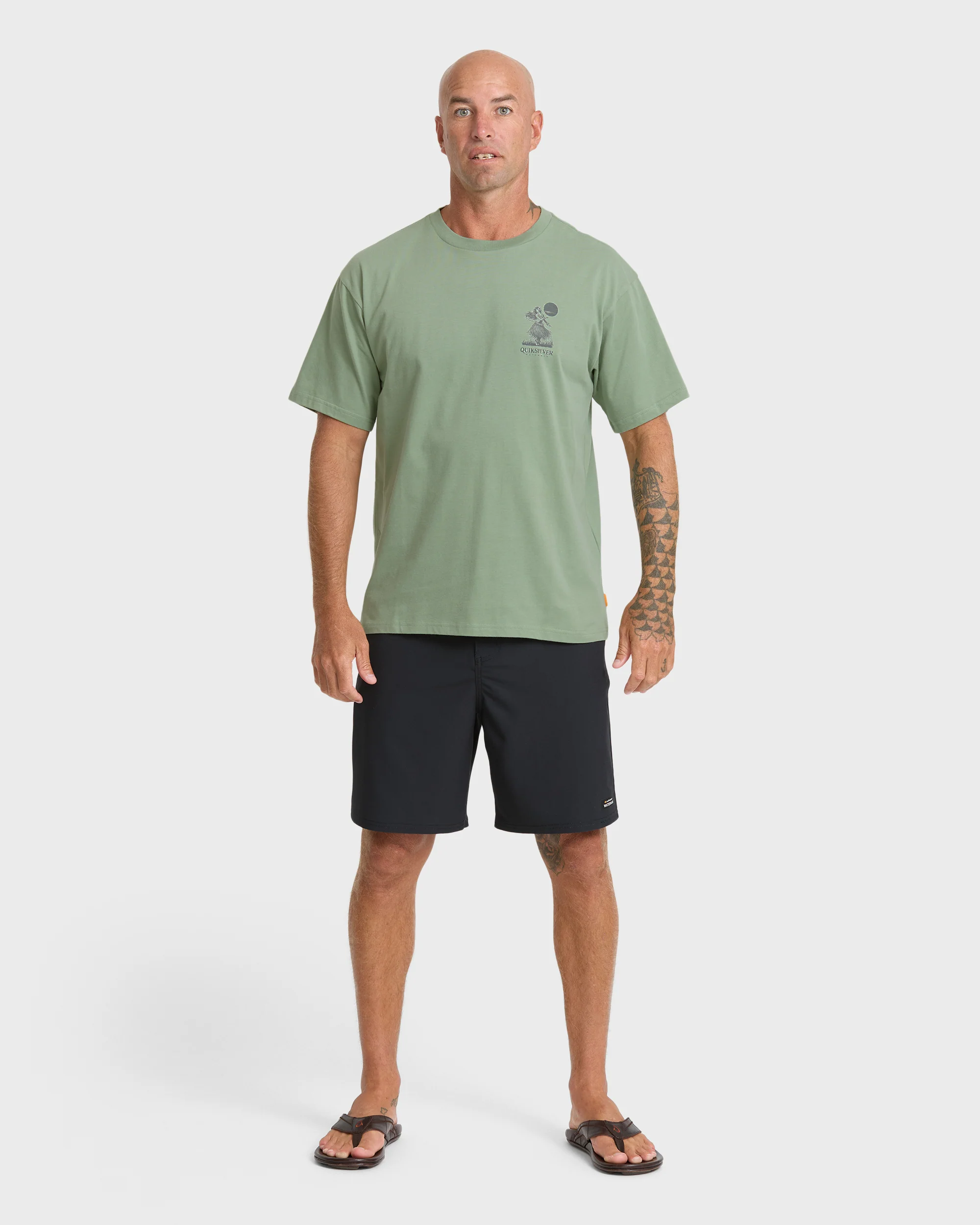 Waterman Lei'd Back Short Sleeve Cotton T-Shirt - Lily Pad 7 Waterman Lei'd Back Short Sleeve Cotton T-Shirt - Lily Pad