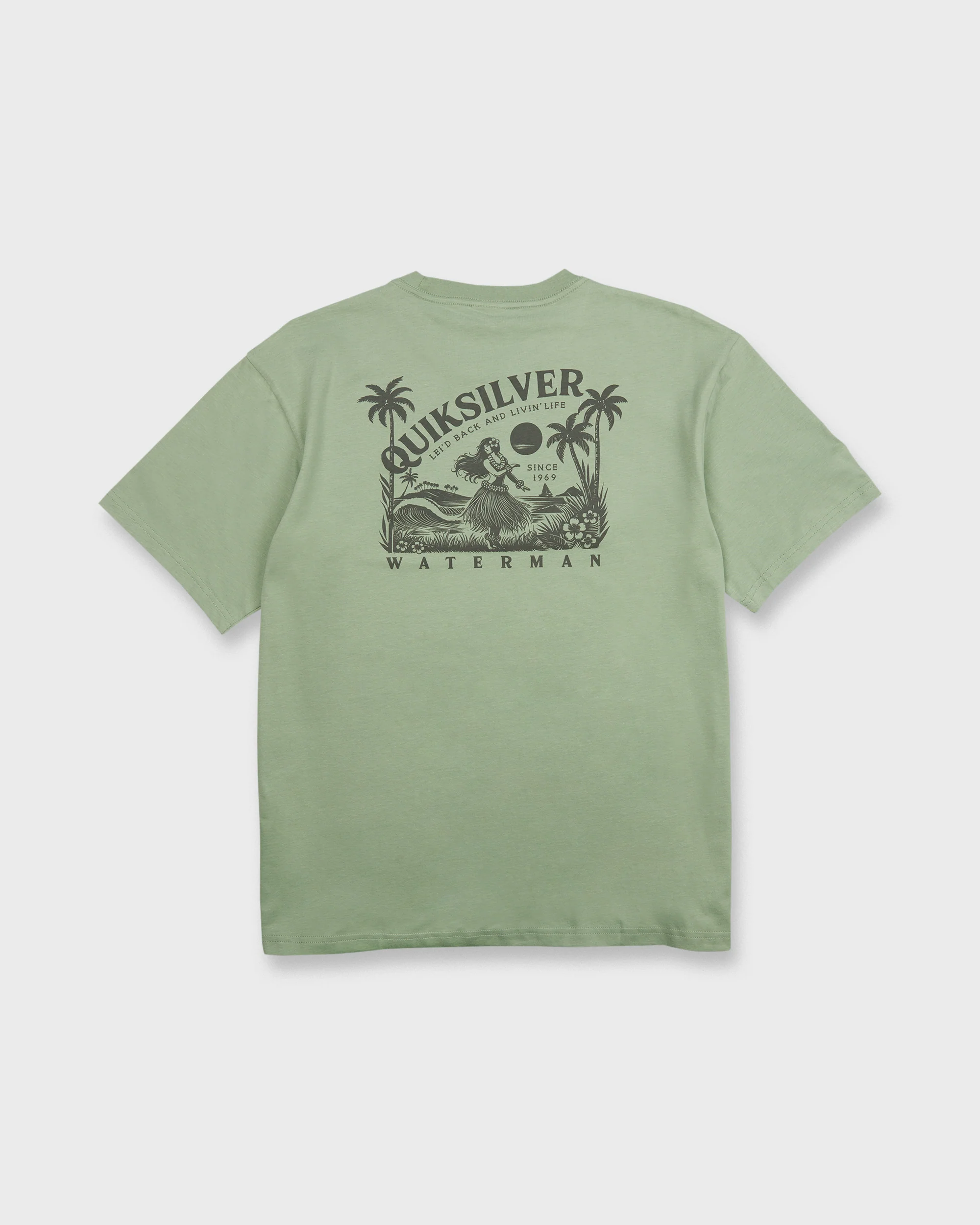 Waterman Lei'd Back Short Sleeve Cotton T-Shirt - Lily Pad 9 Waterman Lei'd Back Short Sleeve Cotton T-Shirt - Lily Pad