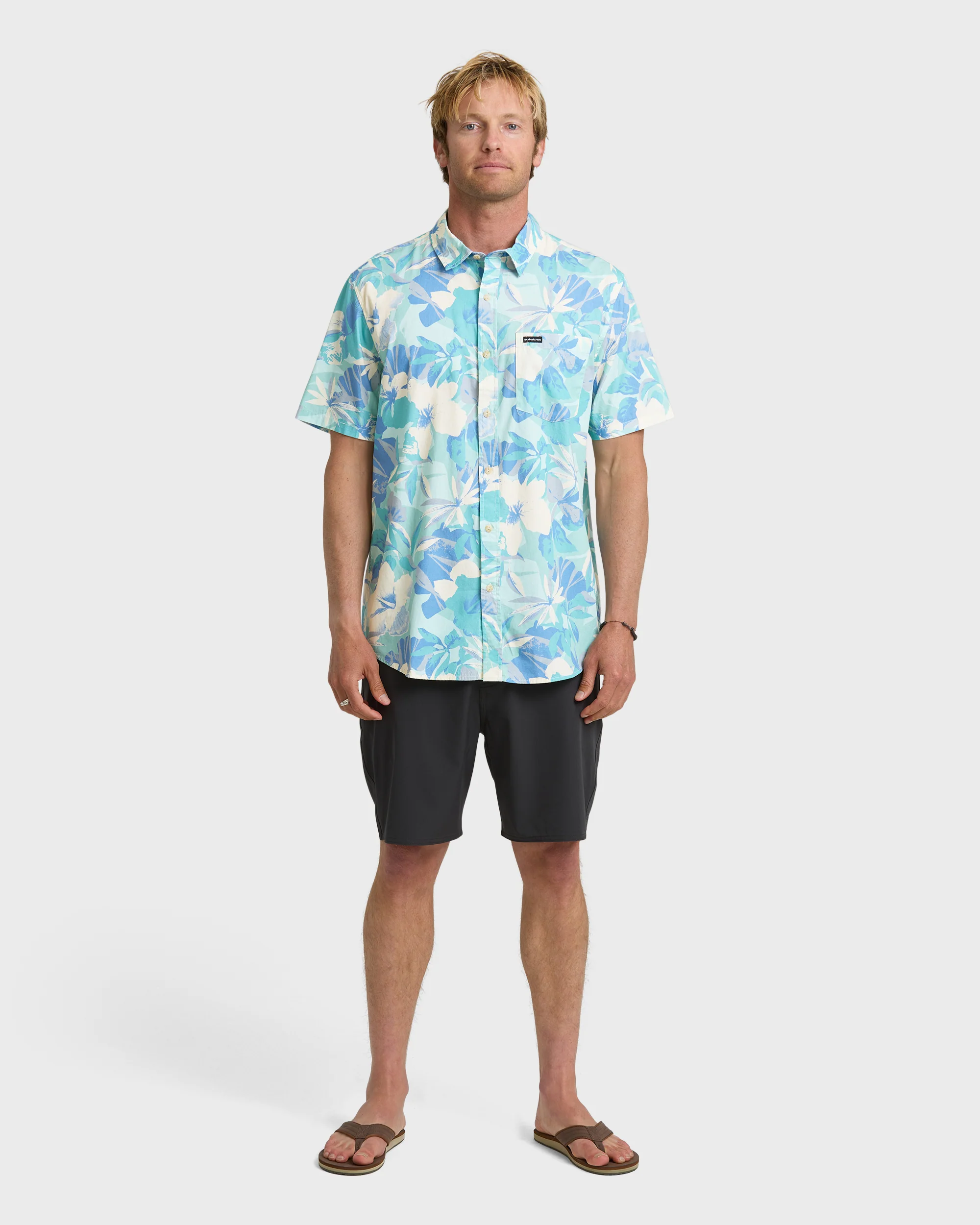 Interact Floral Classic Short Sleeve Shirt - Blue Haze 3 Interact Floral Classic Short Sleeve Shirt - Blue Haze
