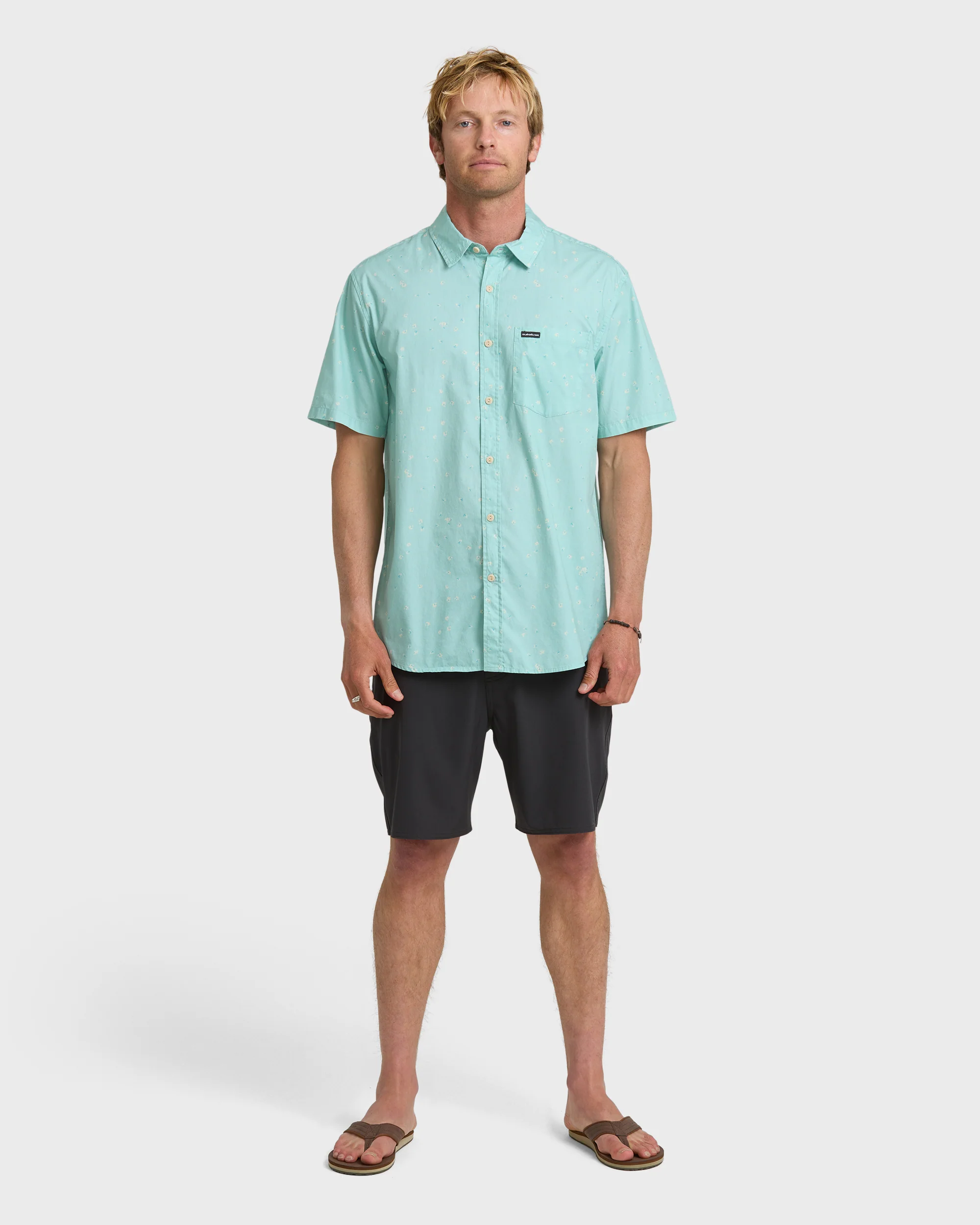 Ditsy Blossom Classic Short Sleeve Shirt - Blue Haze 3 Ditsy Blossom Classic Short Sleeve Shirt - Blue Haze