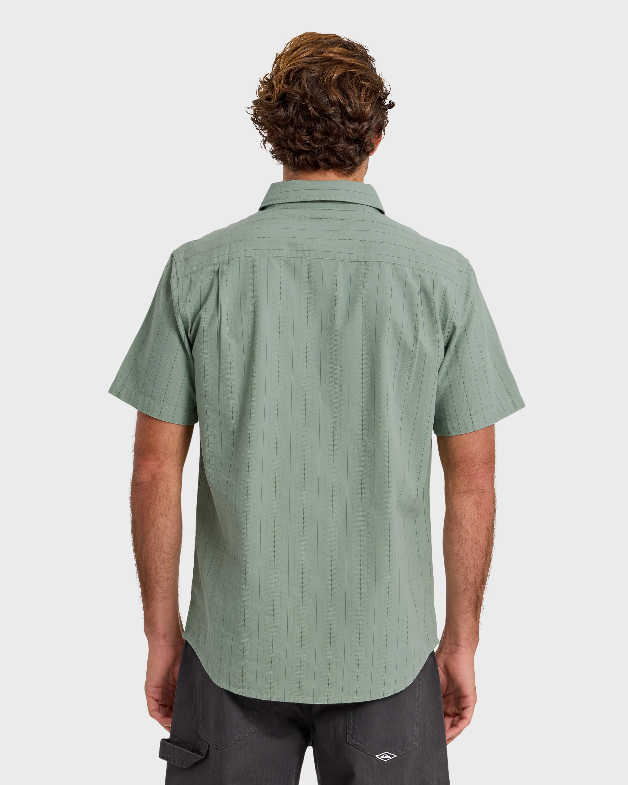 Dobby Stripe Classic Short Sleeve Shirt - Lily Pad 2 Dobby Stripe Classic Short Sleeve Shirt - Lily Pad