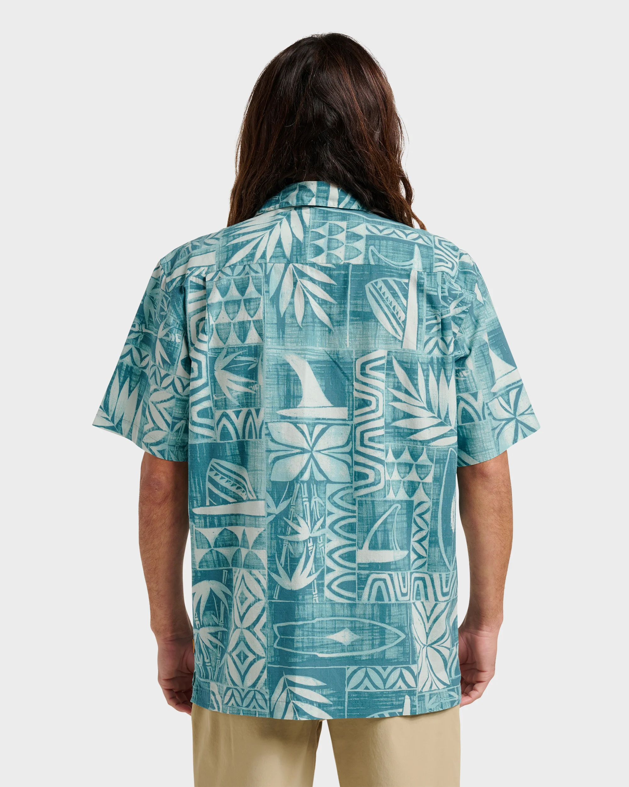 Waterman Talk Story Short Sleeve Shirt - Aqua Sea 2 Waterman Talk Story Short Sleeve Shirt - Aqua Sea