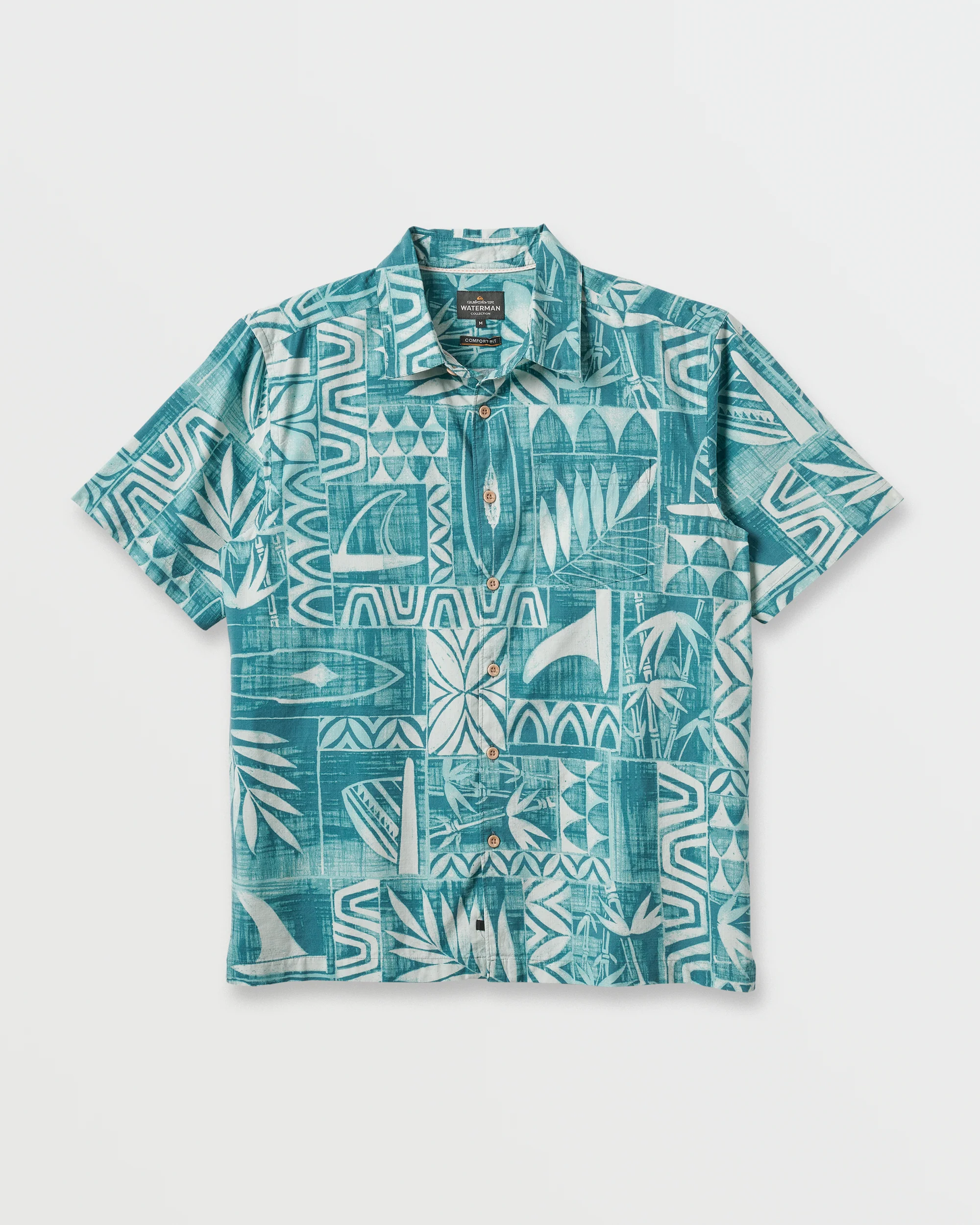 Waterman Talk Story Short Sleeve Shirt - Aqua Sea 5 Waterman Talk Story Short Sleeve Shirt - Aqua Sea