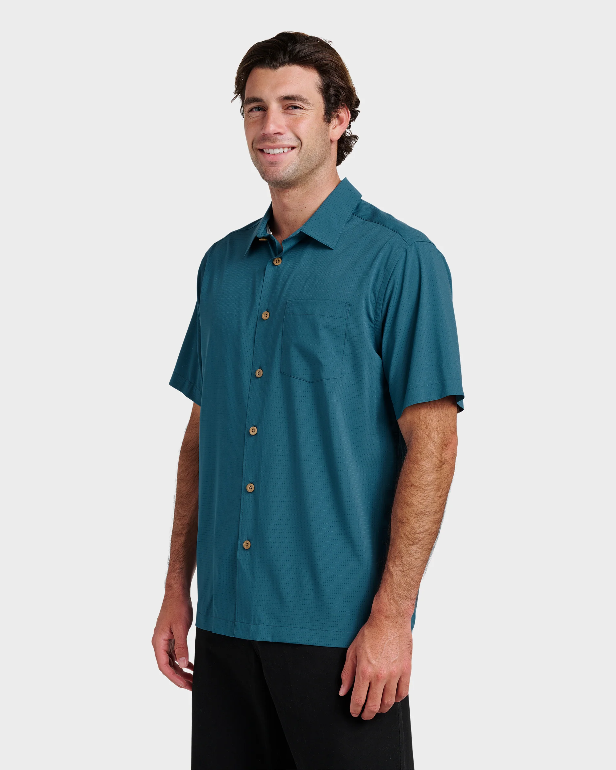 Chaser Short Sleeve Woven Shirt - Real Teal 3 Chaser Short Sleeve Woven Shirt - Real Teal