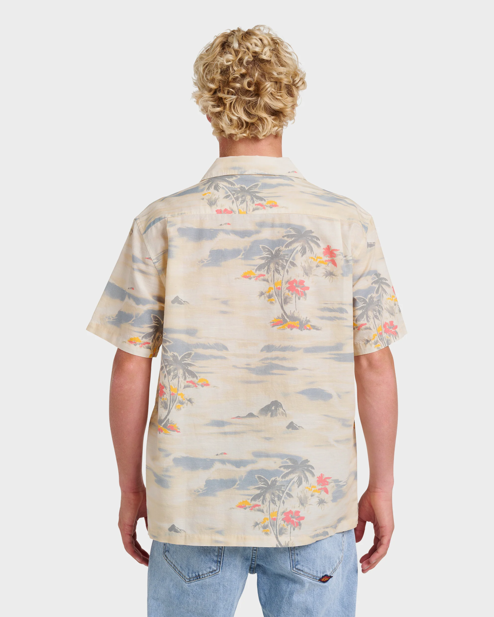 Tropical Surf Casual Short Sleeve Shirt - Birch 2 Tropical Surf Casual Short Sleeve Shirt - Birch
