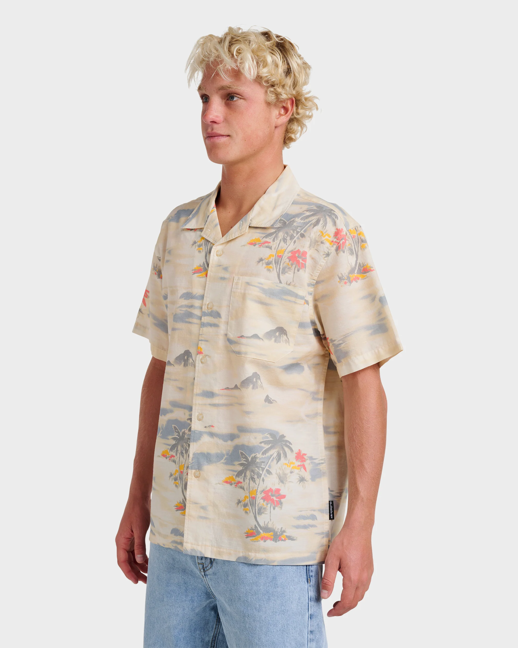 Tropical Surf Casual Short Sleeve Shirt - Birch 3 Tropical Surf Casual Short Sleeve Shirt - Birch