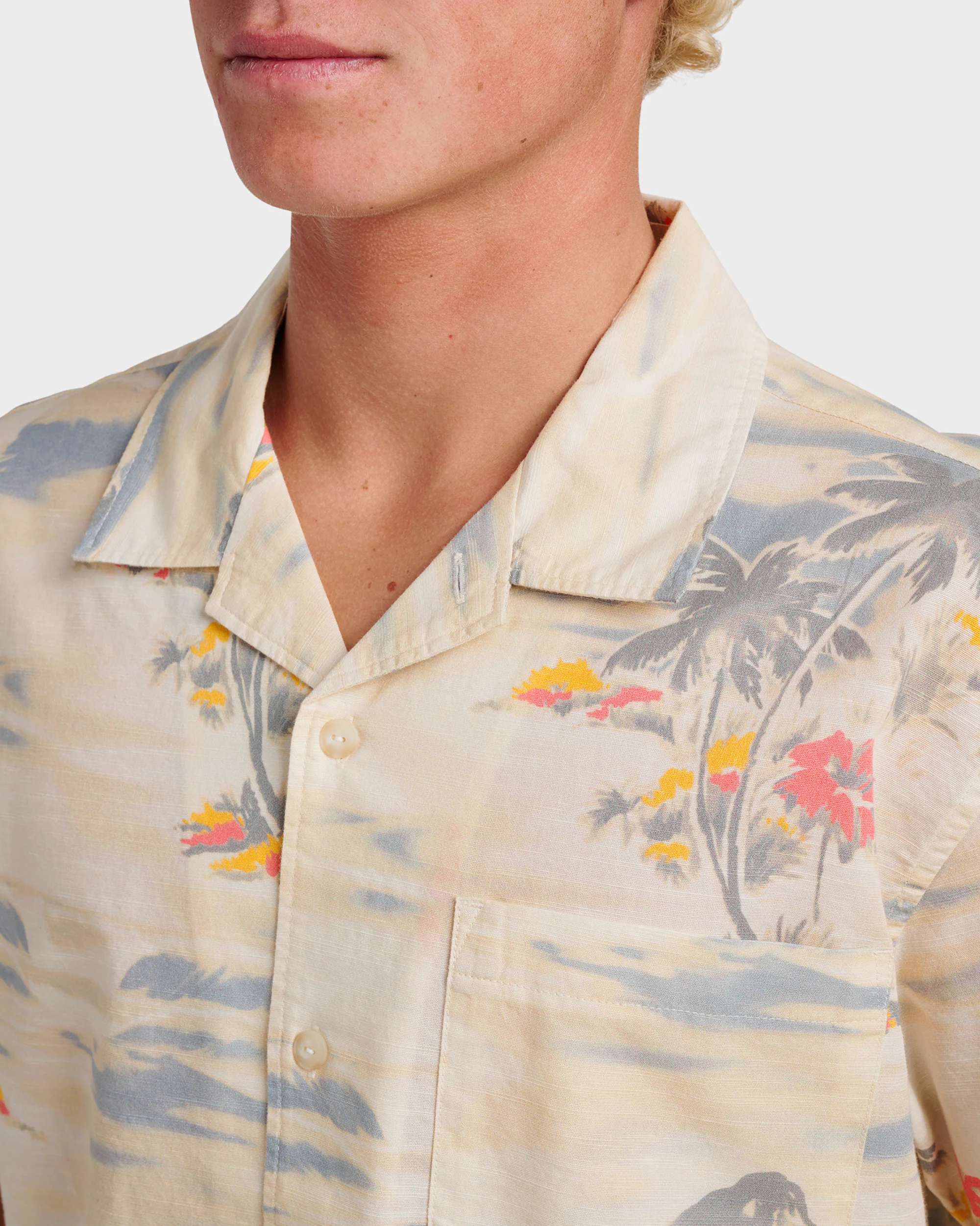 Tropical Surf Casual Short Sleeve Shirt - Birch 4 Tropical Surf Casual Short Sleeve Shirt - Birch