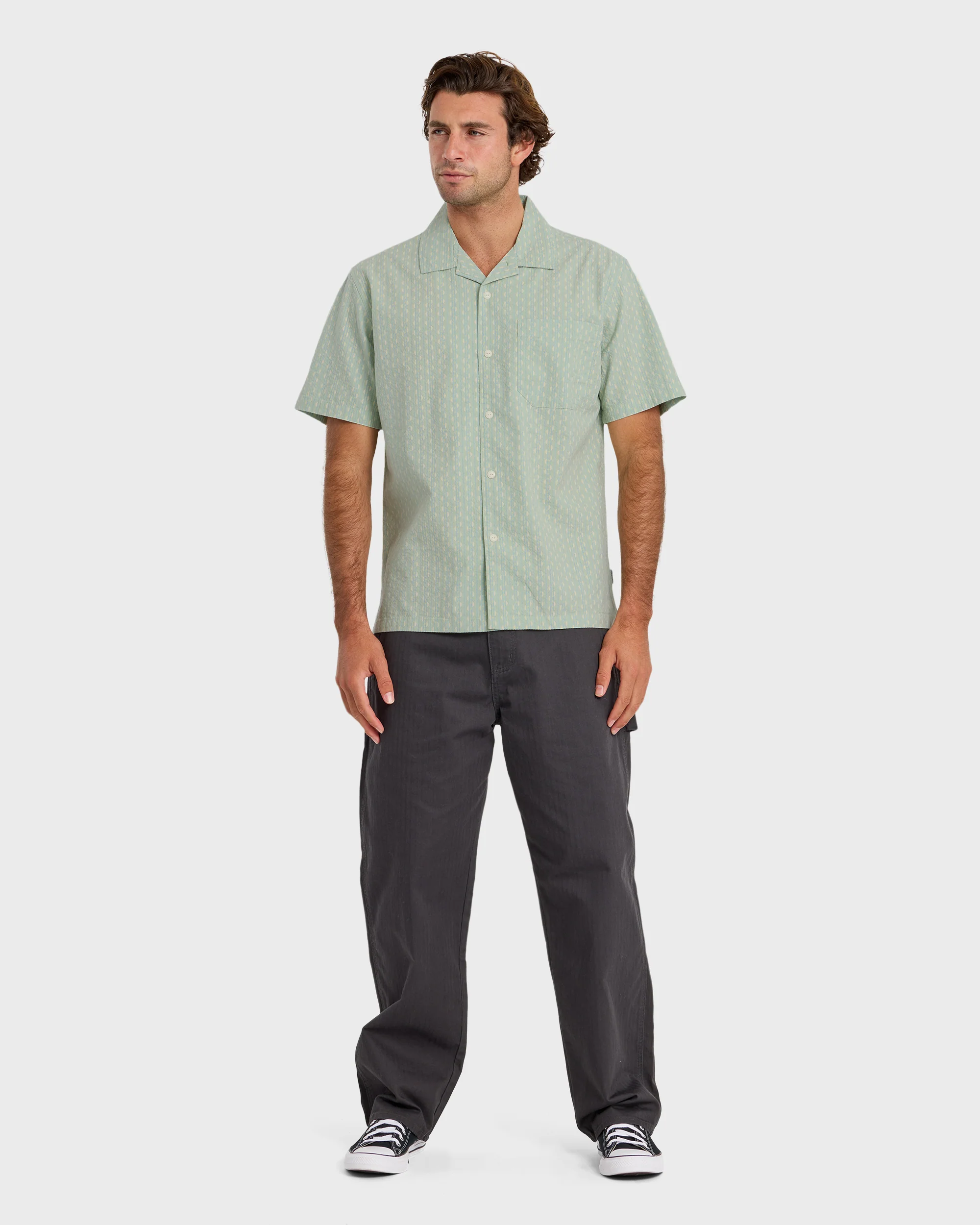 Horizons Casual Seersucker Short Sleeve Shirt - Blue Haze 3 Horizons Casual Seersucker Short Sleeve Shirt - Blue Haze