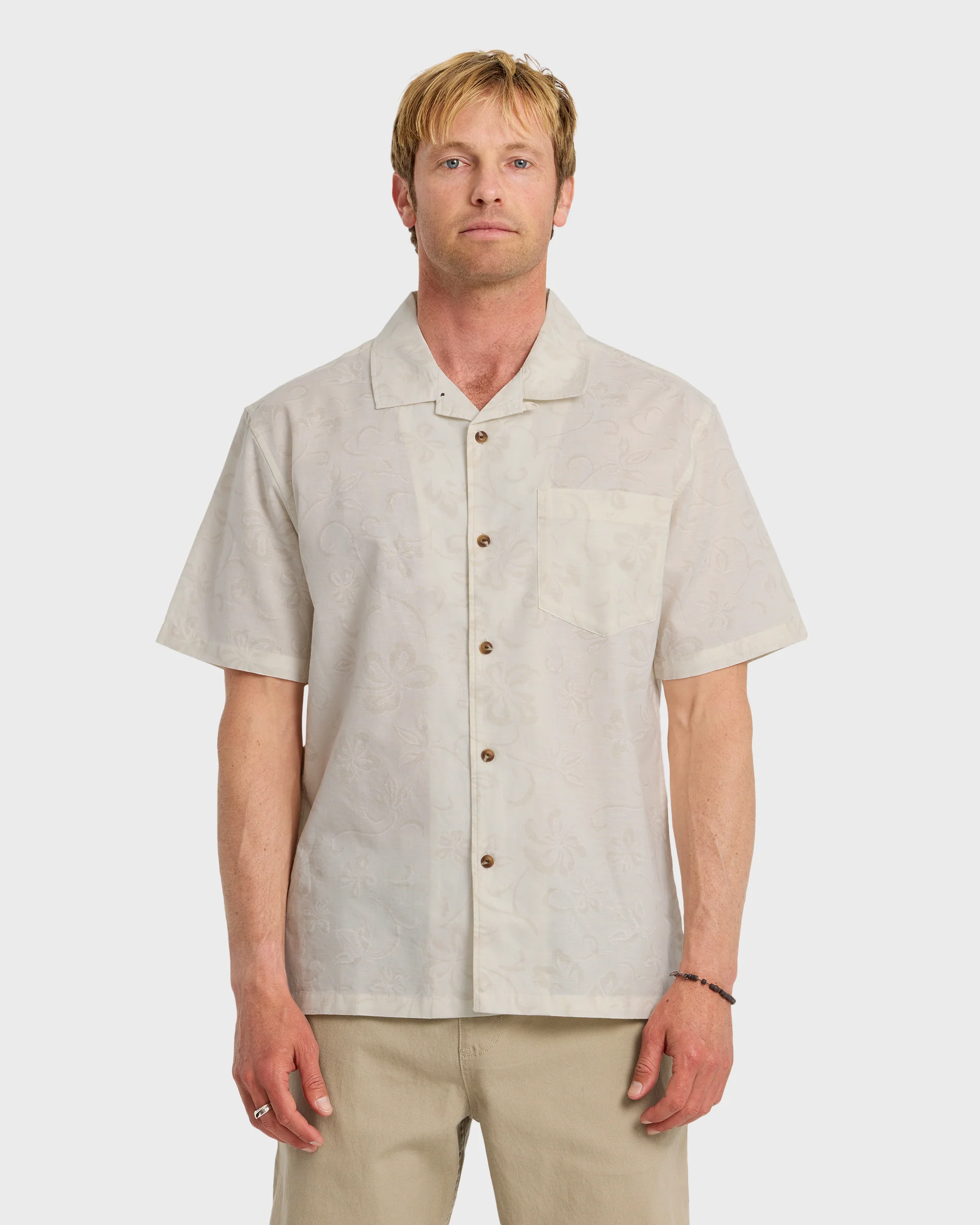 Lo-Biscus DNA Short Sleeve Camp Shirt - Snow White 1 Lo-Biscus DNA Short Sleeve Camp Shirt - Snow White