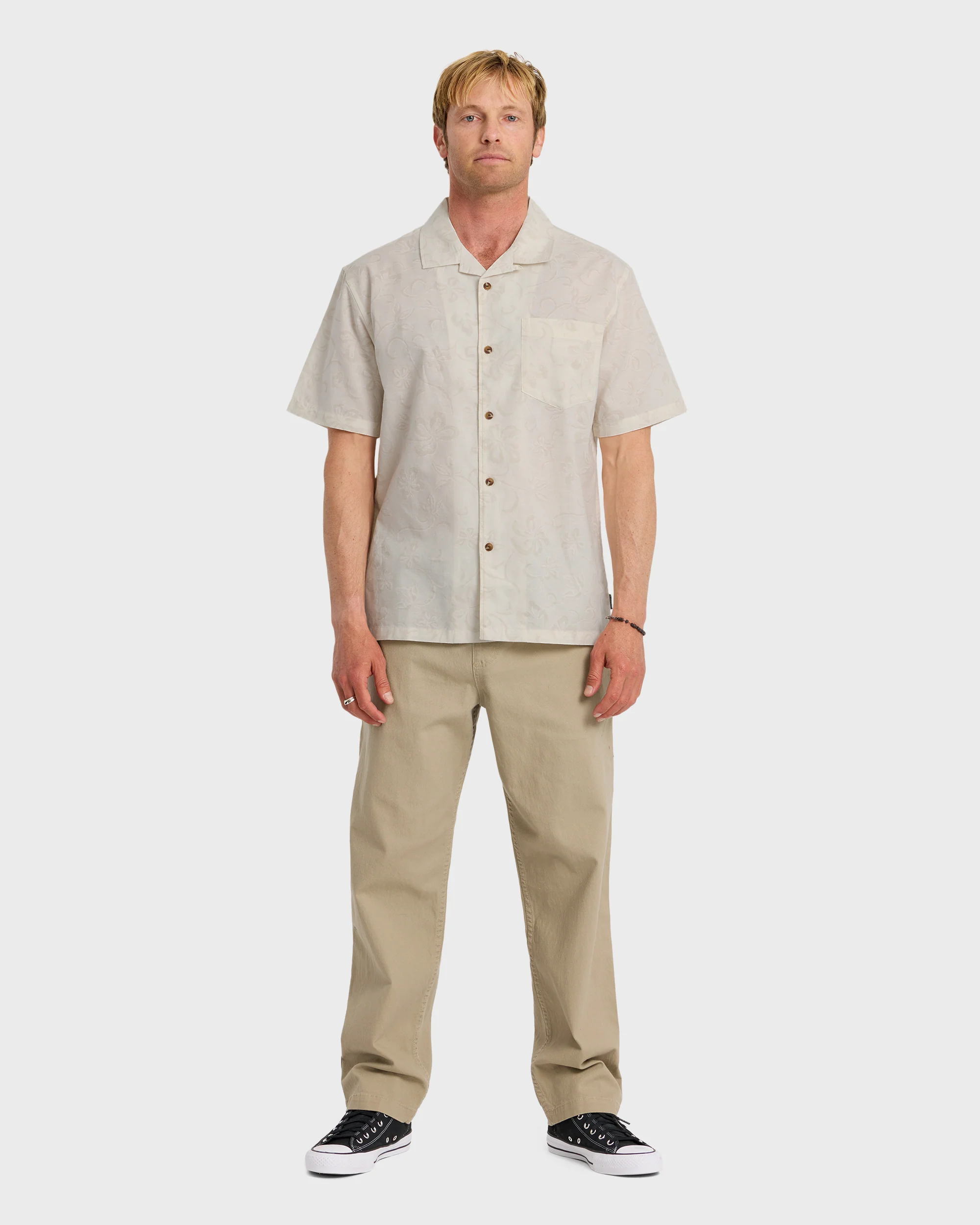 Lo-Biscus DNA Short Sleeve Camp Shirt - Snow White 3 Lo-Biscus DNA Short Sleeve Camp Shirt - Snow White