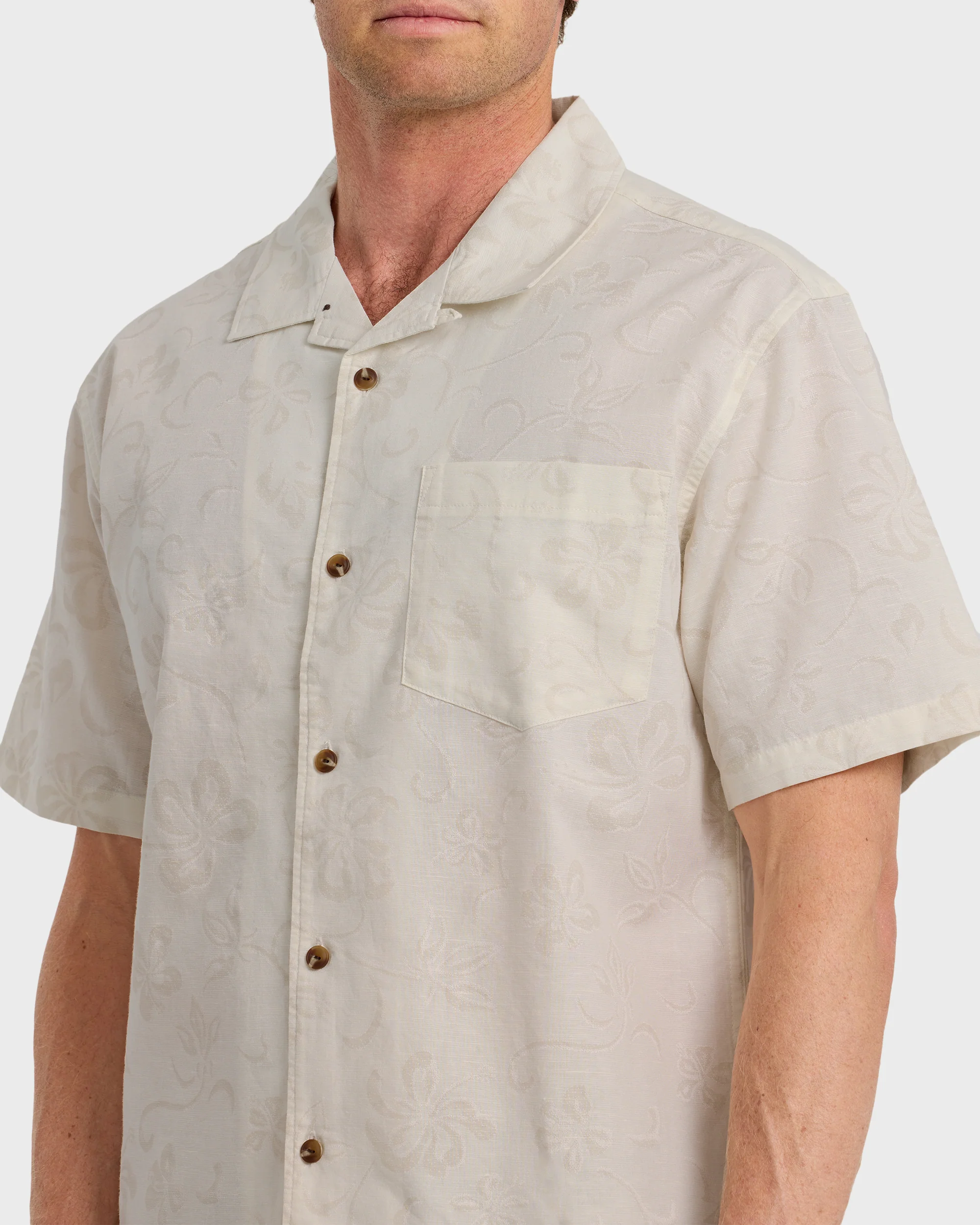 Lo-Biscus DNA Short Sleeve Camp Shirt - Snow White 5 Lo-Biscus DNA Short Sleeve Camp Shirt - Snow White