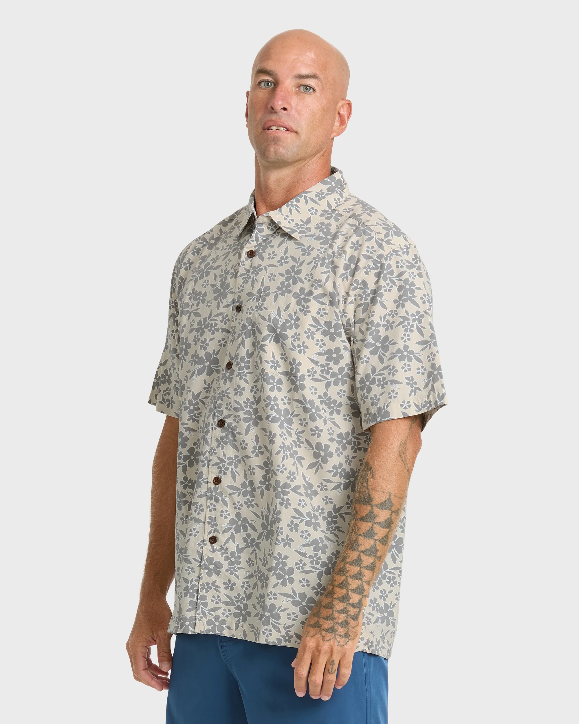 Waterman Flower Field Short Sleeve Shirt - Moonbeam 4 Waterman Flower Field Short Sleeve Shirt - Moonbeam