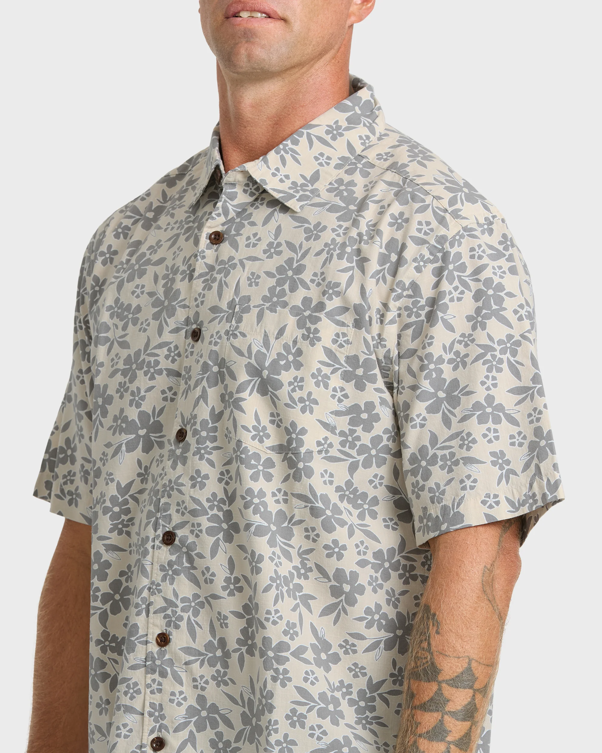 Waterman Flower Field Short Sleeve Shirt - Moonbeam 5 Waterman Flower Field Short Sleeve Shirt - Moonbeam