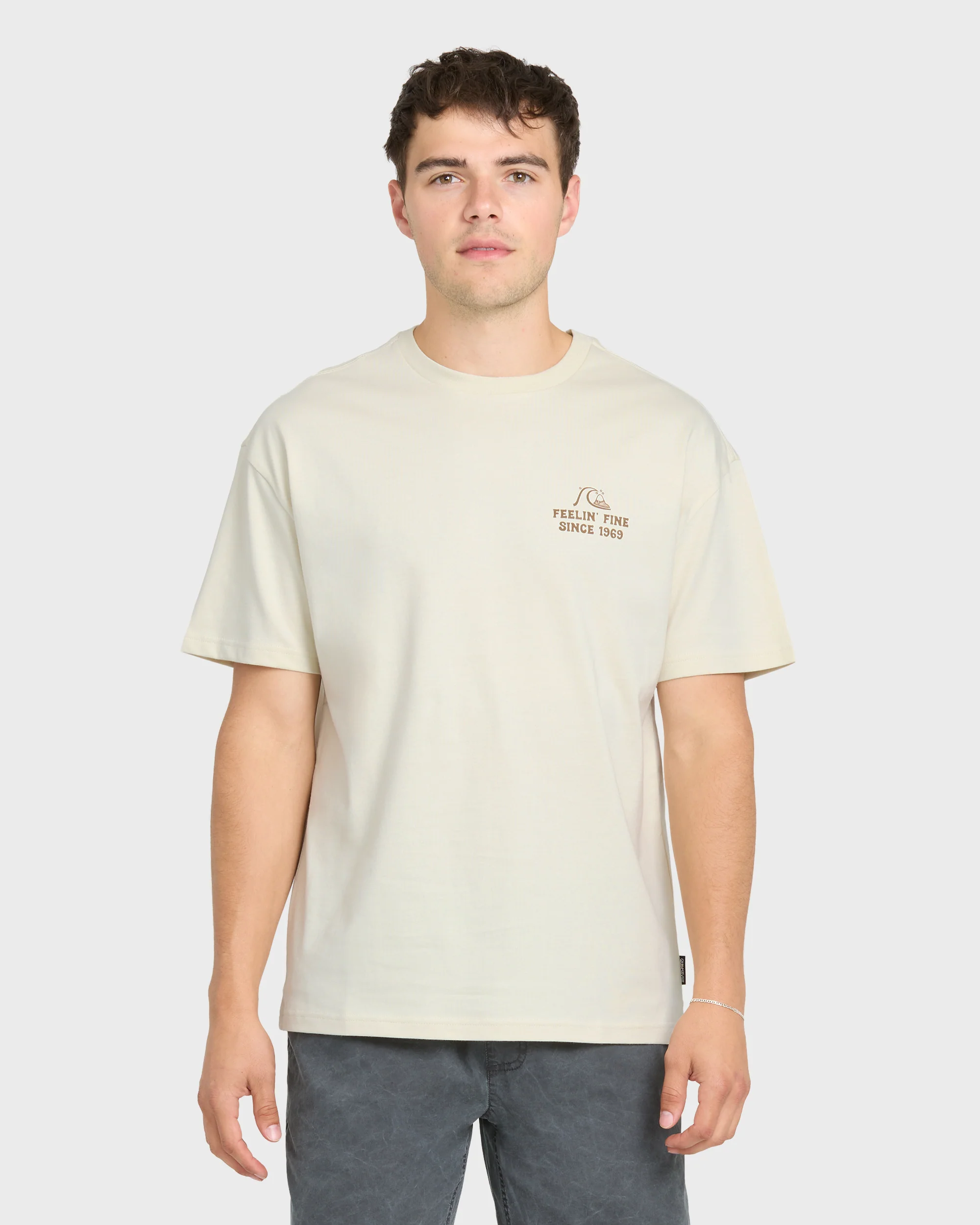 Originals Hawaiian Paradise Short Sleeve Knit T-Shirt - Silver Birch 1 Originals Hawaiian Paradise Short Sleeve Knit T-Shirt - Silver Birch