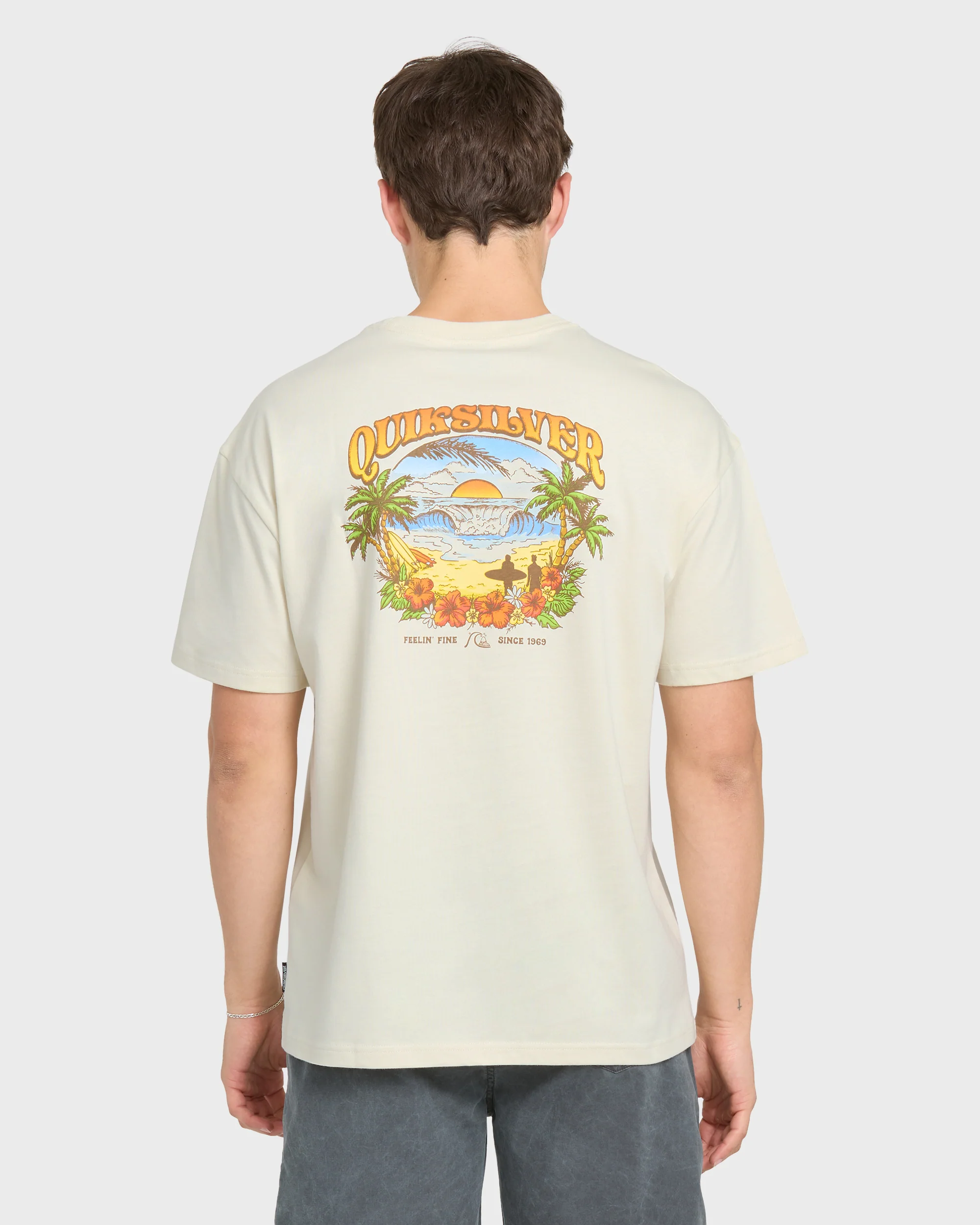 Originals Hawaiian Paradise Short Sleeve Knit T-Shirt - Silver Birch 2 Originals Hawaiian Paradise Short Sleeve Knit T-Shirt - Silver Birch