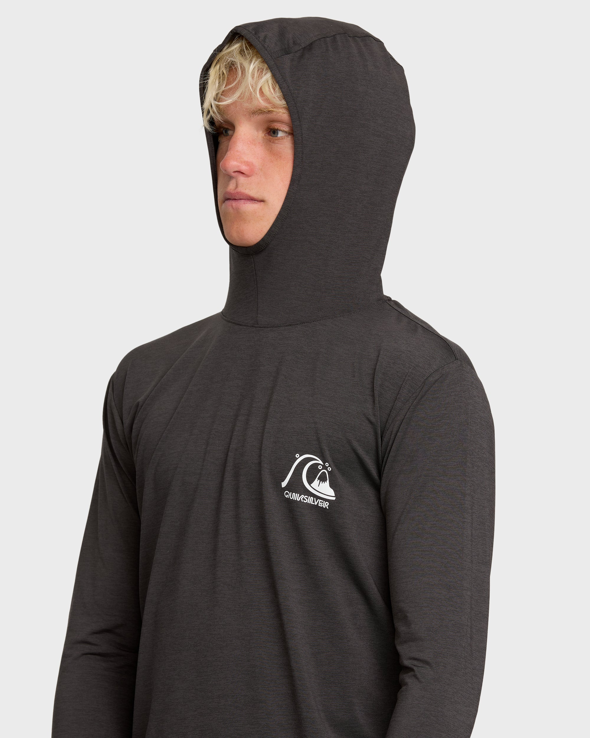 DNA Logo Surf Hood Long Sleeve Surf Tee - Phantom Heather 5 DNA Logo Surf Hood Long Sleeve Surf Tee - Phantom Heather