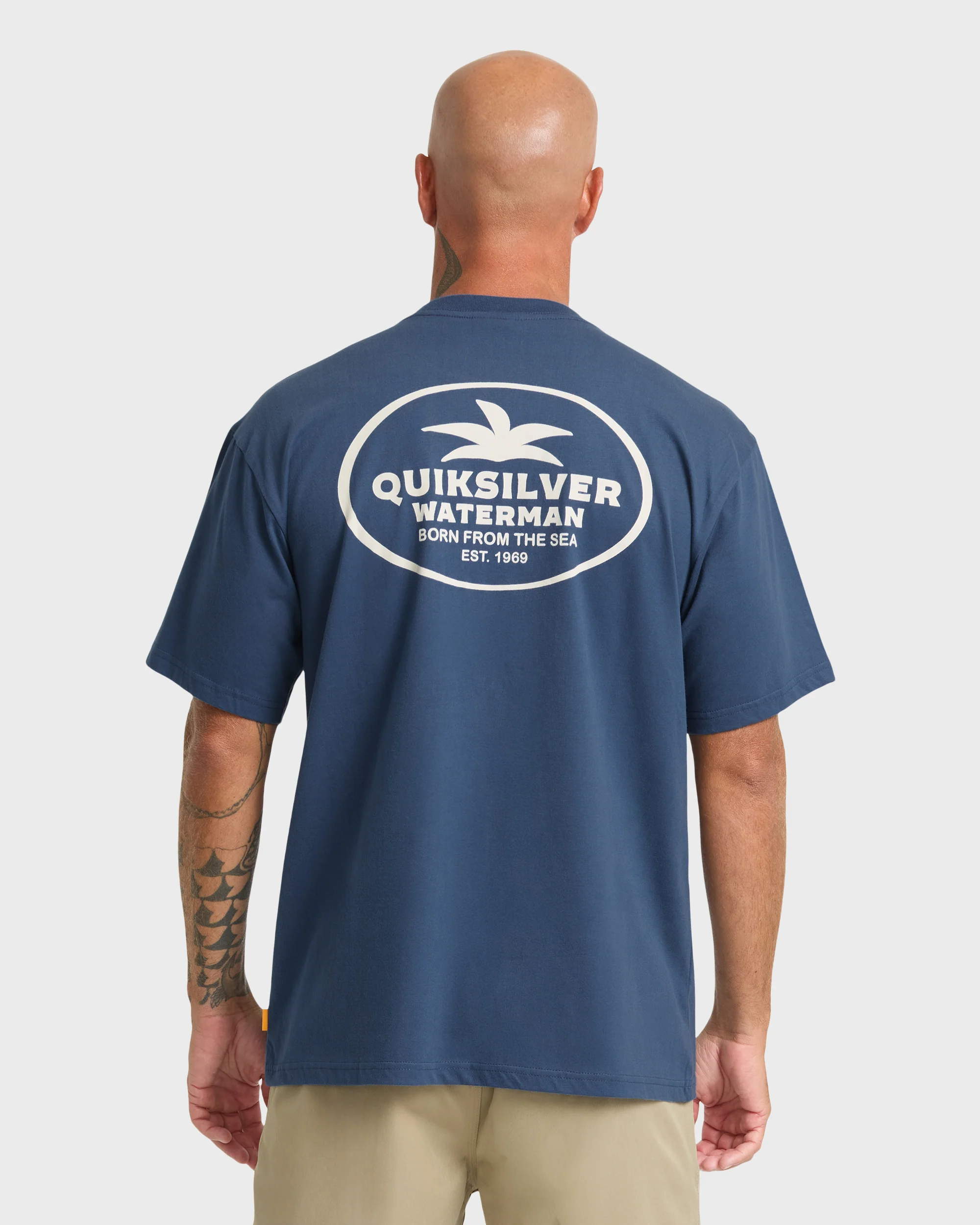Waterman Union Made Sueded Short Sleeve T-Shirt - Dark Denim 2 Waterman Union Made Sueded Short Sleeve T-Shirt - Dark Denim