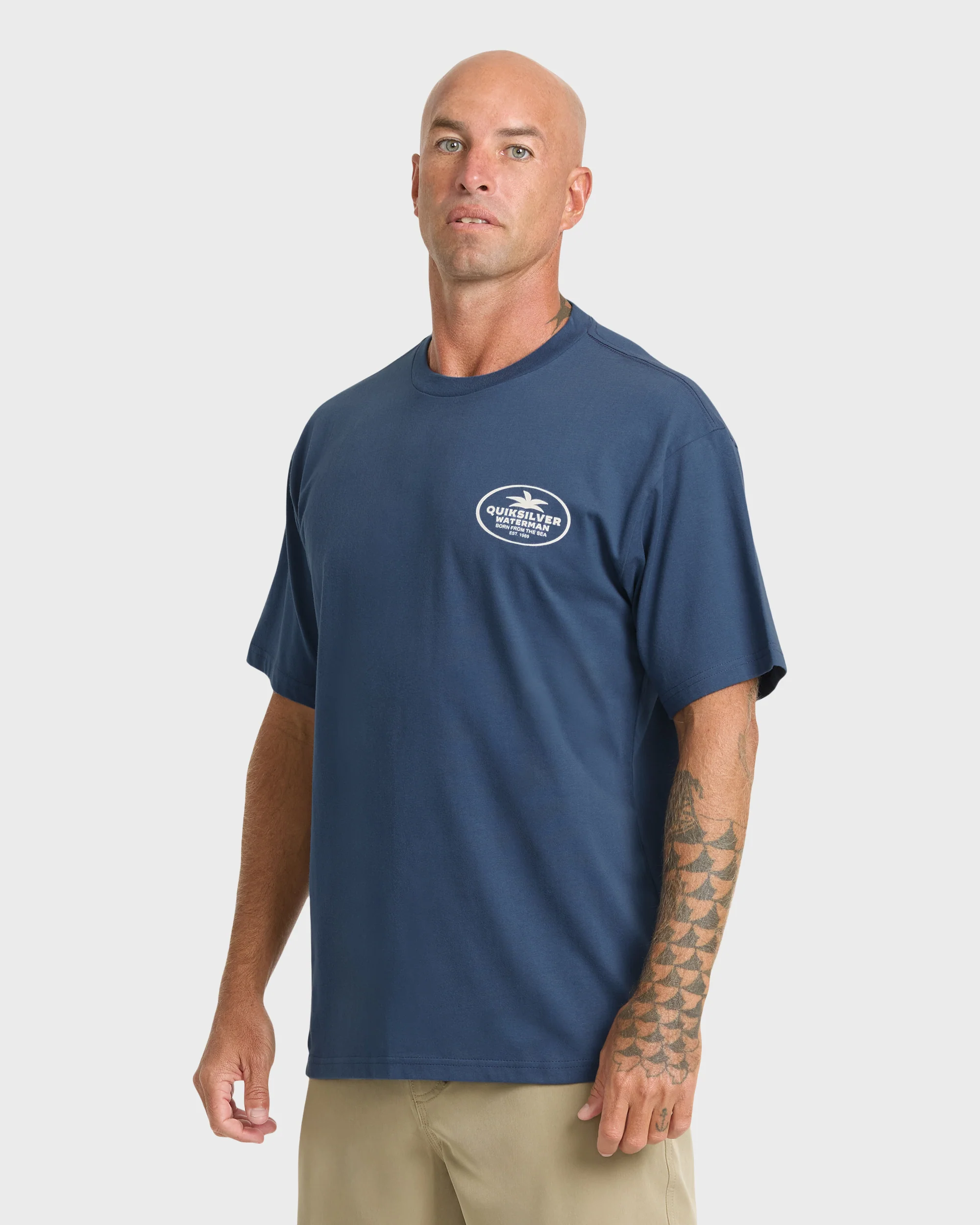Waterman Union Made Sueded Short Sleeve T-Shirt - Dark Denim 4 Waterman Union Made Sueded Short Sleeve T-Shirt - Dark Denim