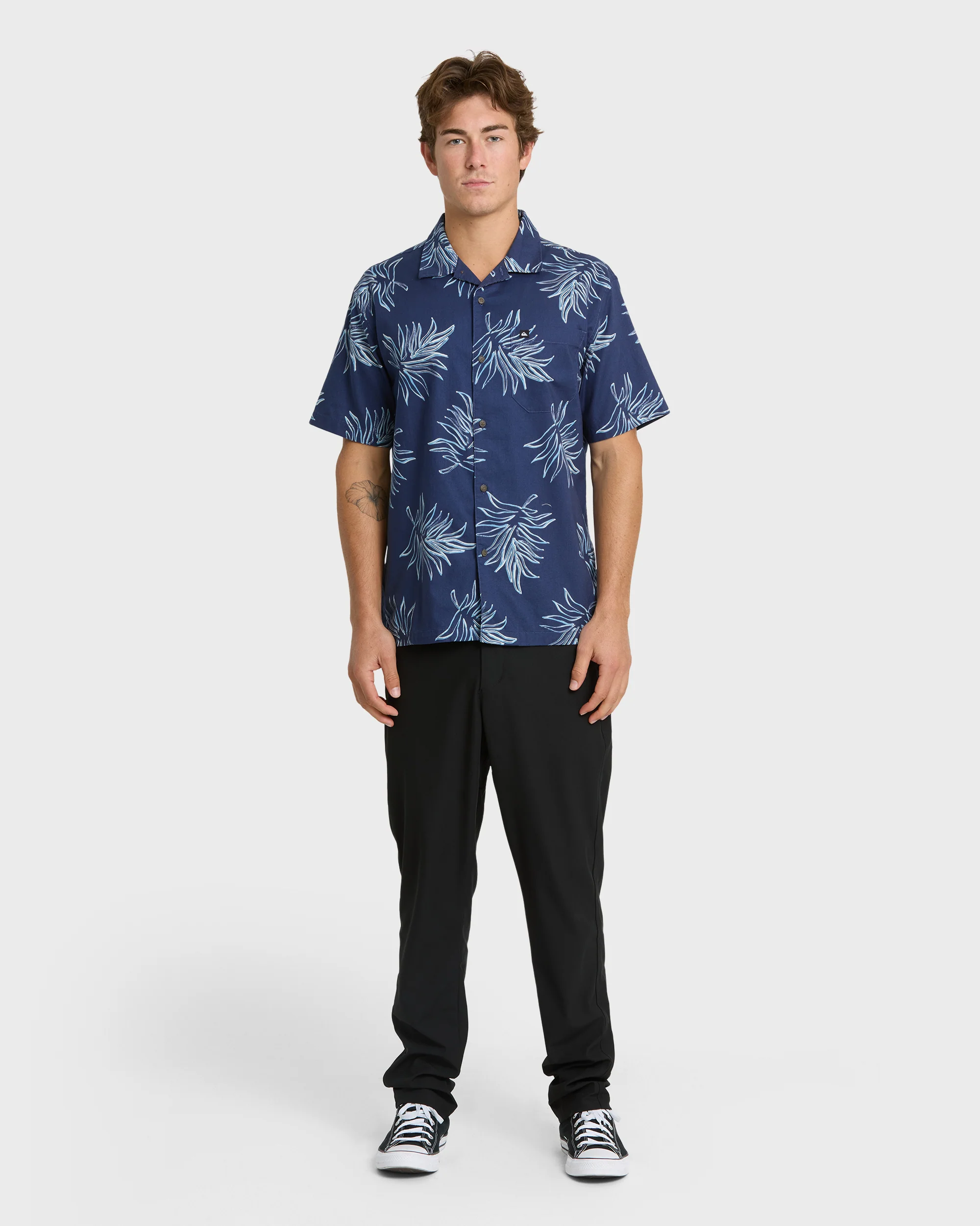 Island Palms Casual Short Sleeve Shirt - Navy 3 Island Palms Casual Short Sleeve Shirt - Navy