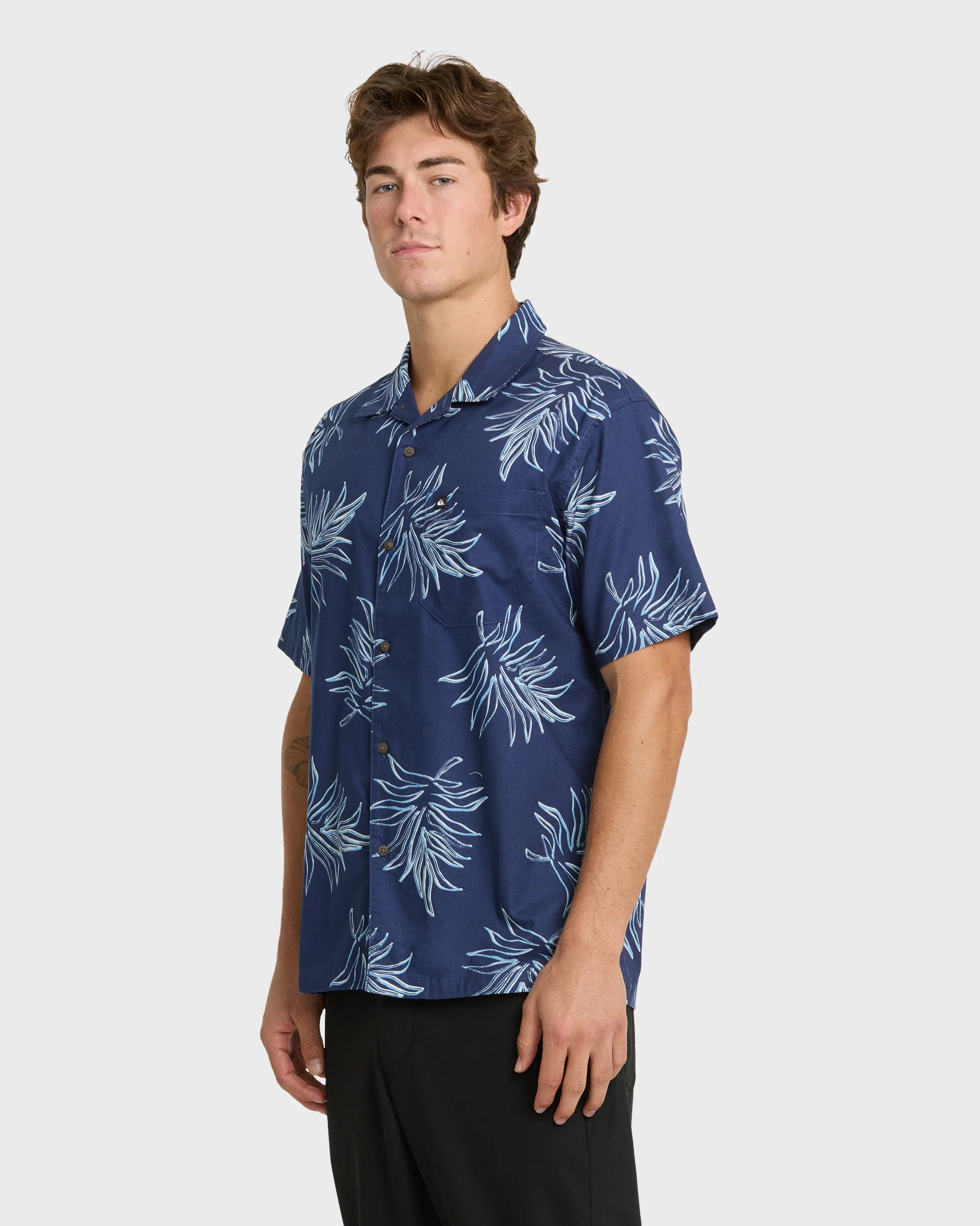 Island Palms Casual Short Sleeve Shirt - Navy 4 Island Palms Casual Short Sleeve Shirt - Navy
