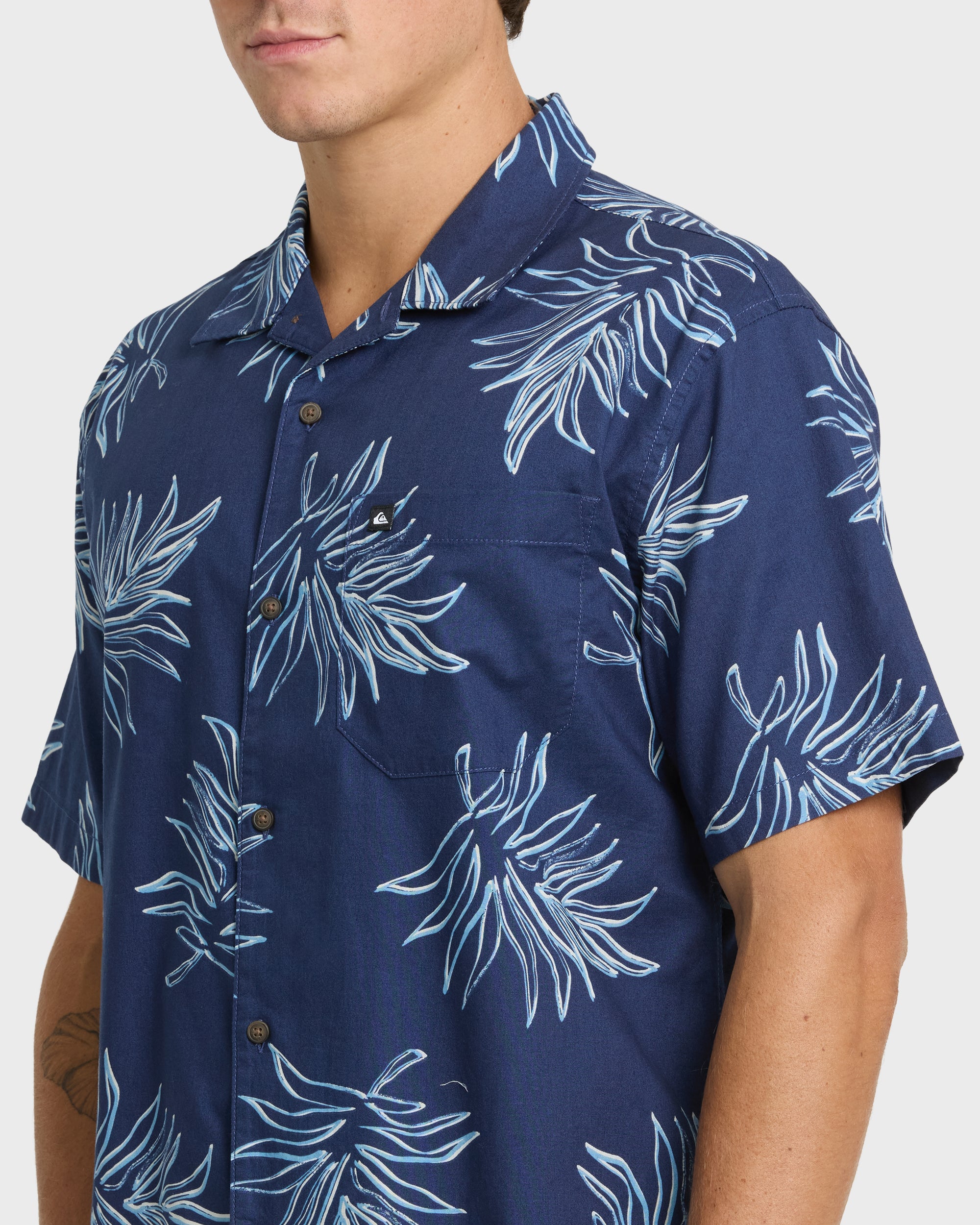 Island Palms Casual Short Sleeve Shirt - Navy 5 Island Palms Casual Short Sleeve Shirt - Navy