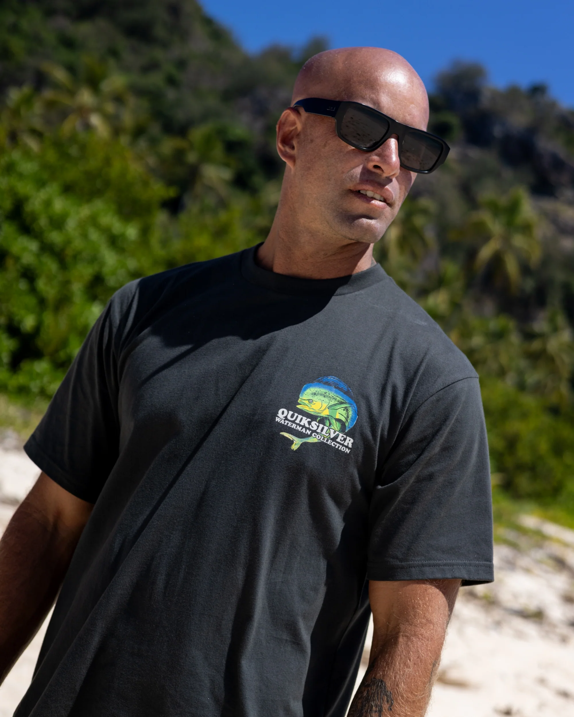 Waterman Big Bull Sueded Short Sleeve T-Shirt - Phantom 3 Waterman Big Bull Sueded Short Sleeve T-Shirt - Phantom