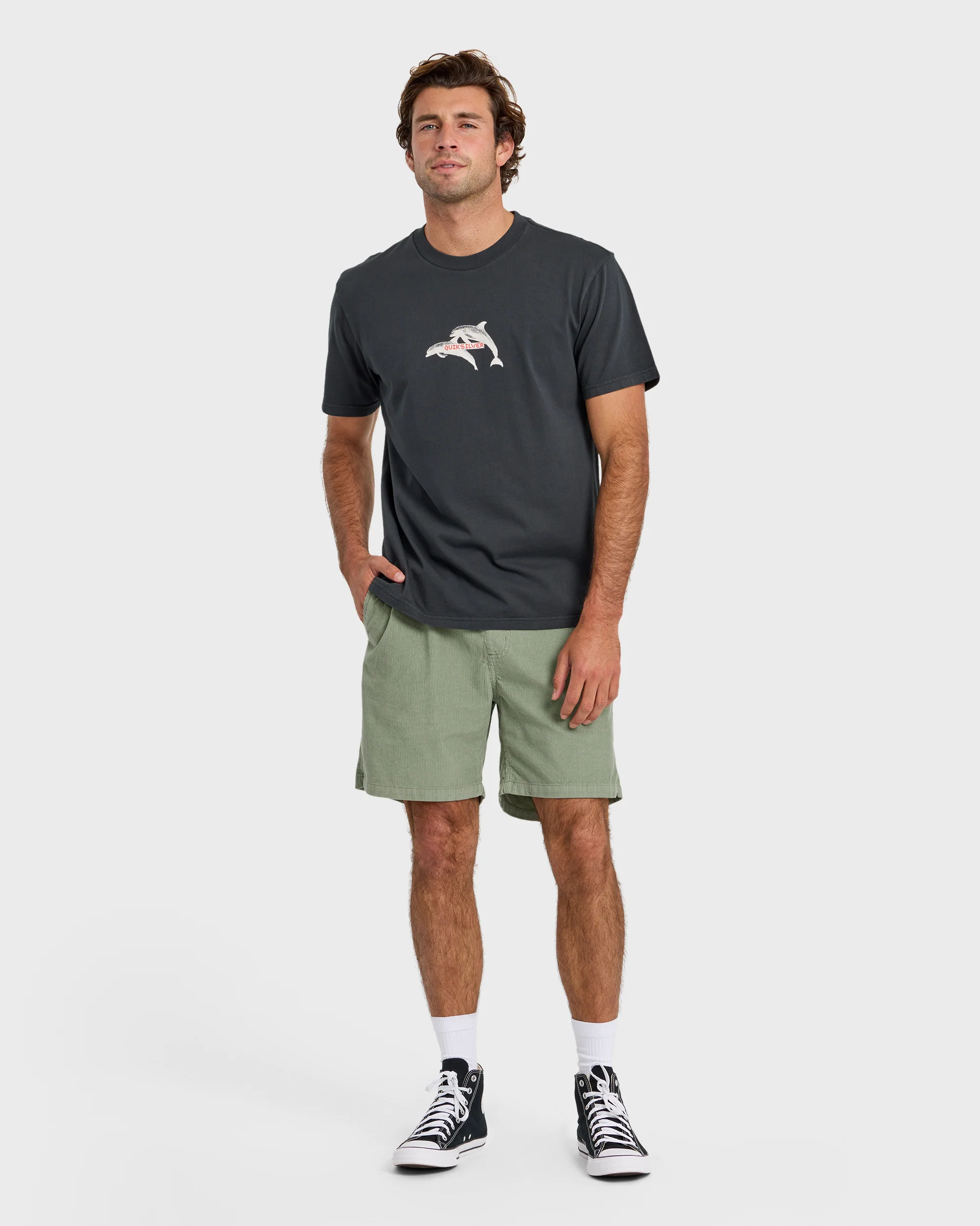 Taxer Cord 18" Elastic Waist Shorts - Lily Pad 3 Taxer Cord 18" Elastic Waist Shorts - Lily Pad