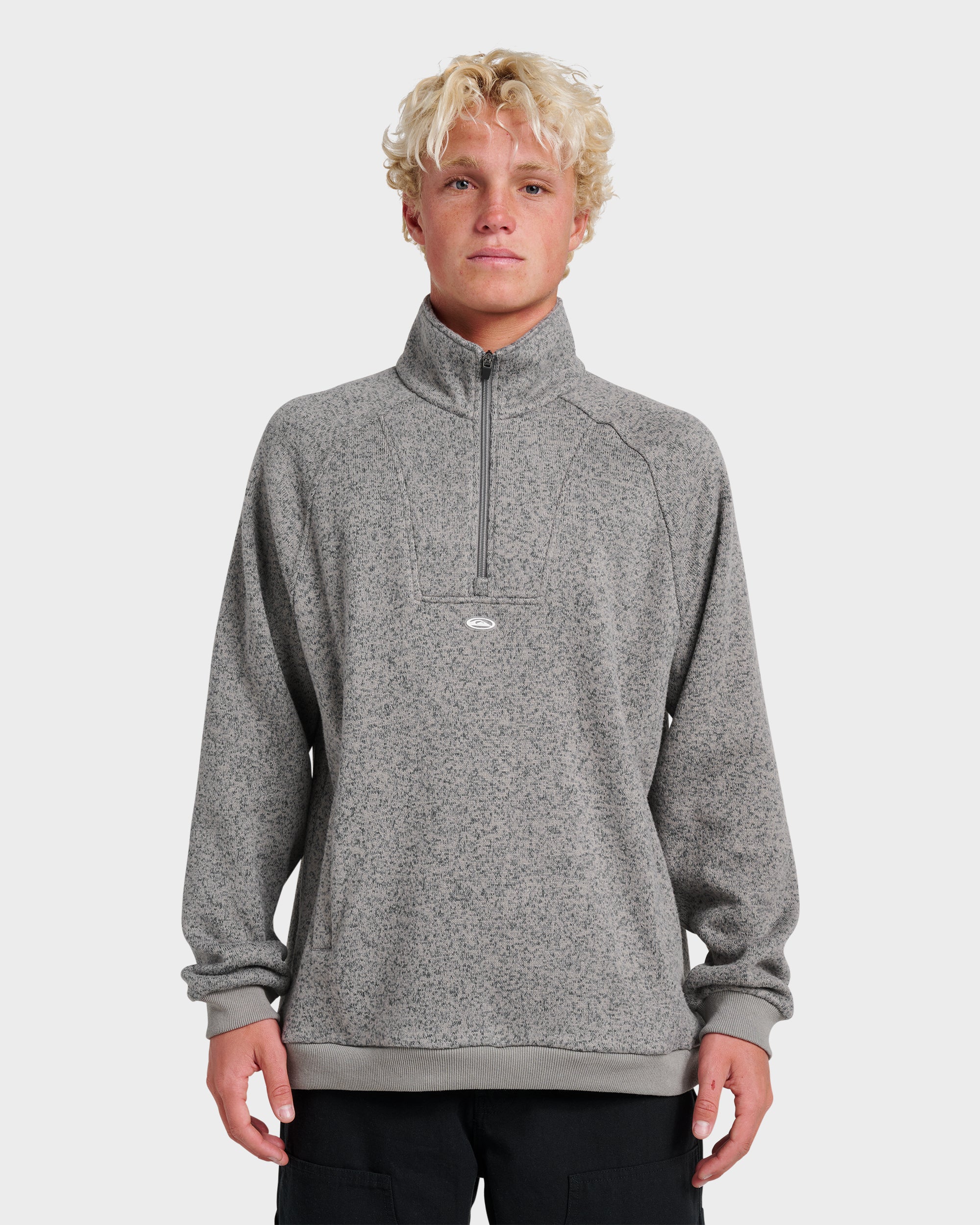 Keller Half Zip Mock Sweatshirt - Smoked Gray Heather 1 Keller Half Zip Mock Sweatshirt - Smoked Gray Heather