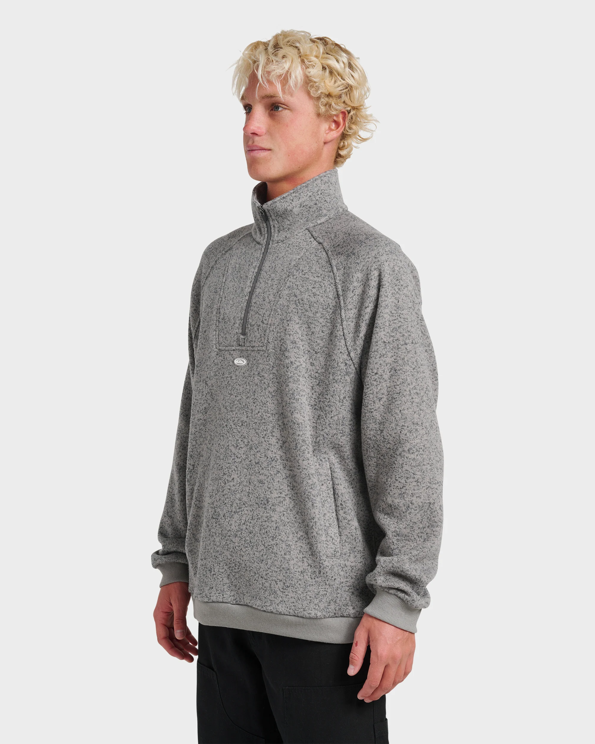 Keller Half Zip Mock Sweatshirt - Smoked Gray Heather 3 Keller Half Zip Mock Sweatshirt - Smoked Gray Heather