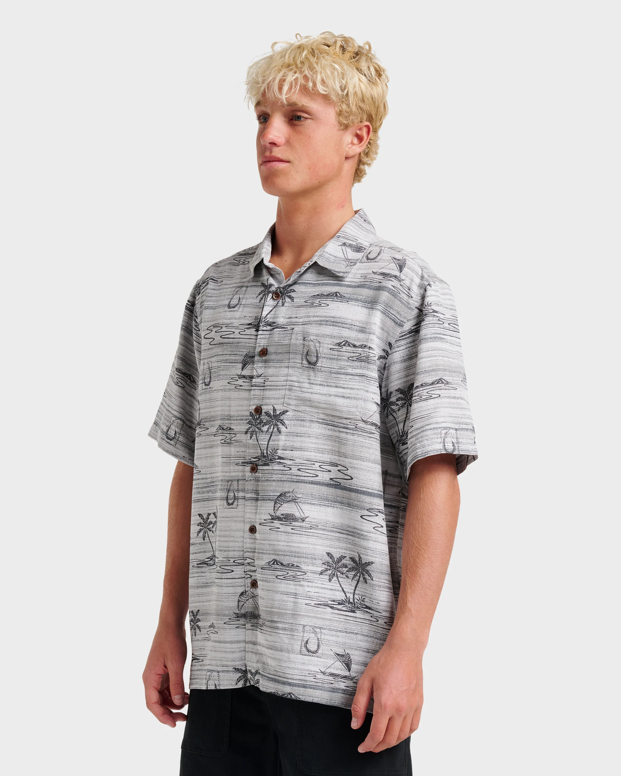 Waterman Island Daze Short Sleeve Shirt - Phantom 3 Waterman Island Daze Short Sleeve Shirt - Phantom