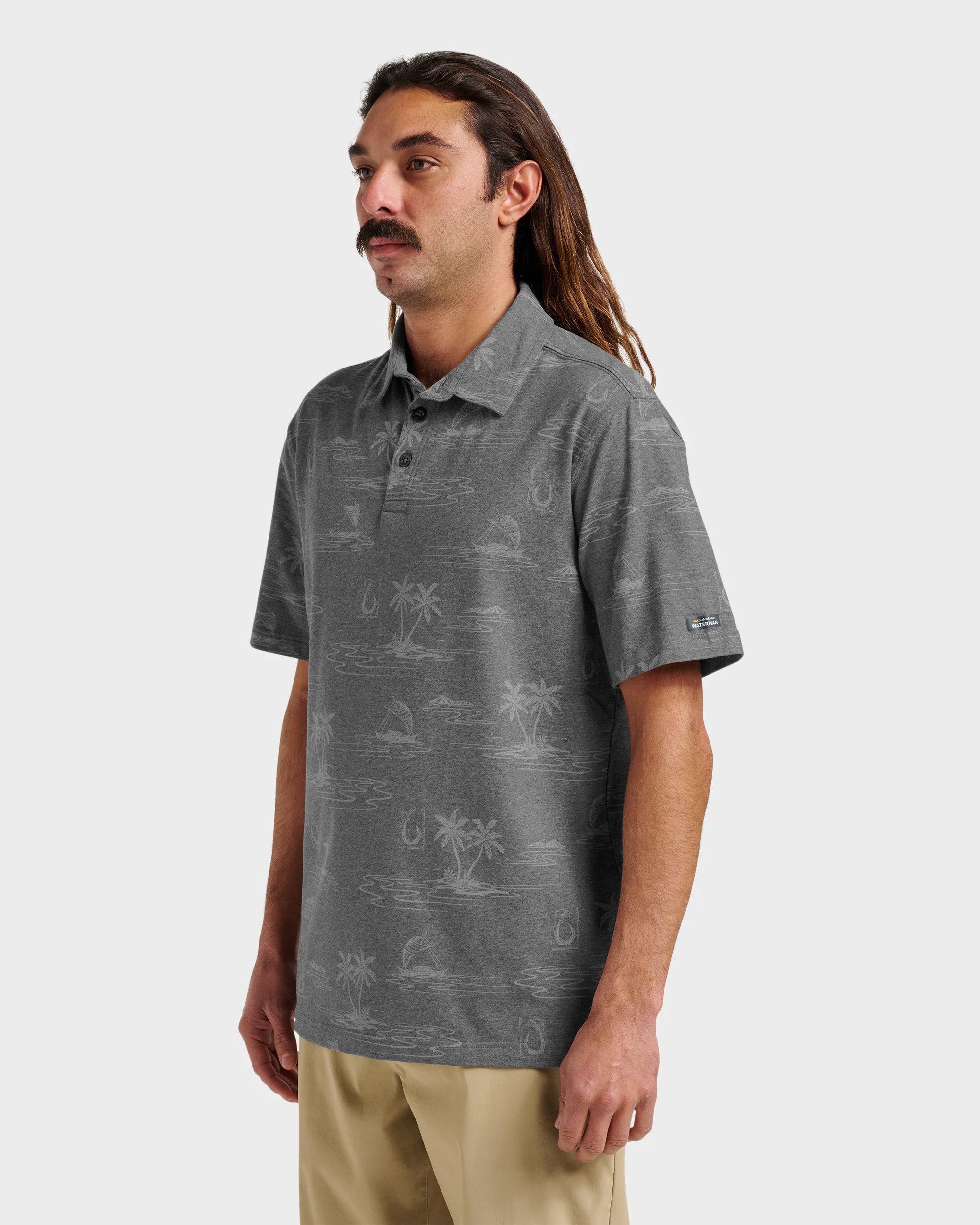 Waterman Island Daze Polo T-Shirt - Phantom Heather 3 Waterman Island Daze Polo T-Shirt - Phantom Heather