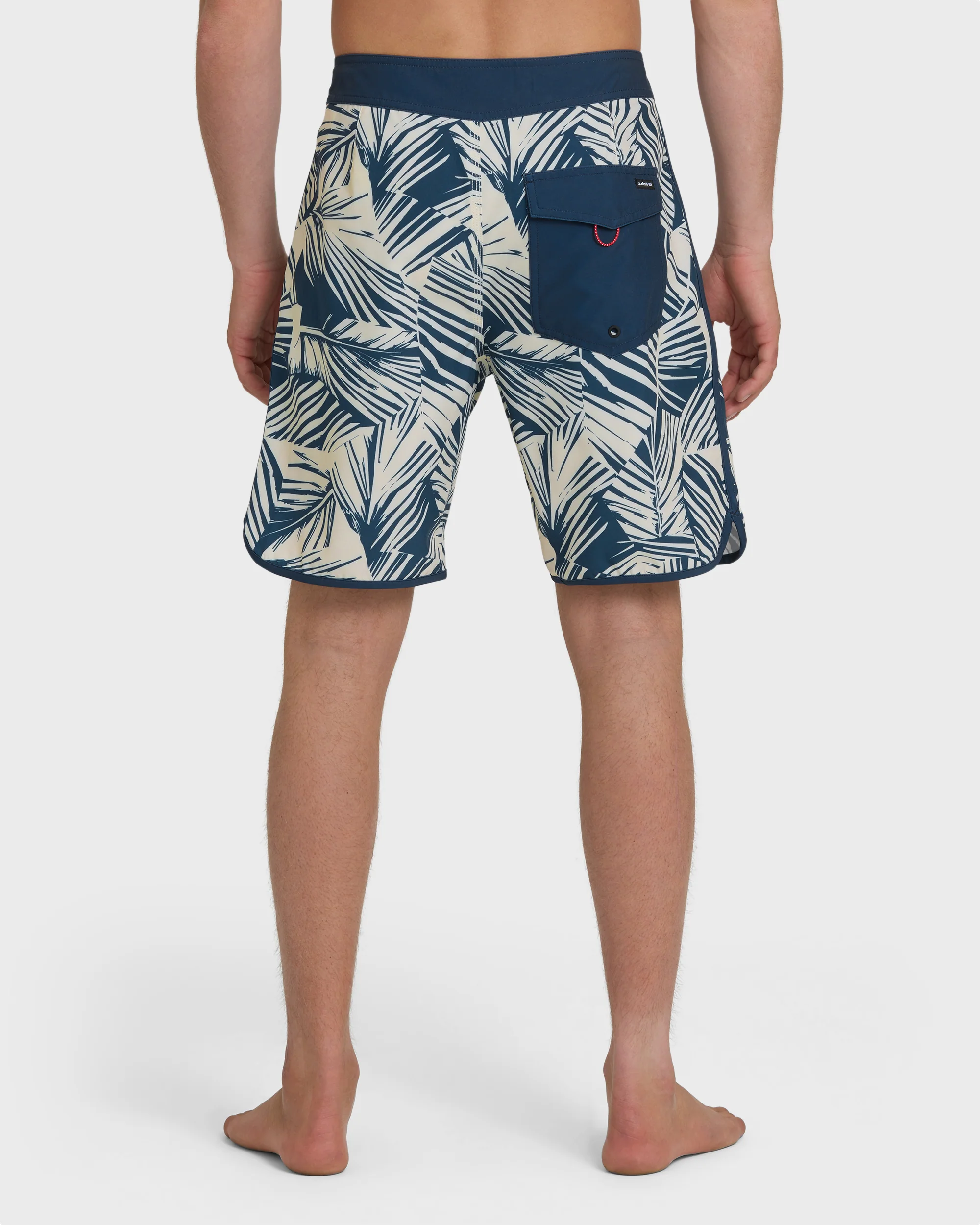 Aruba Palm Scallop 19" Boardshorts - Dark Denim 2 Aruba Palm Scallop 19" Boardshorts - Dark Denim