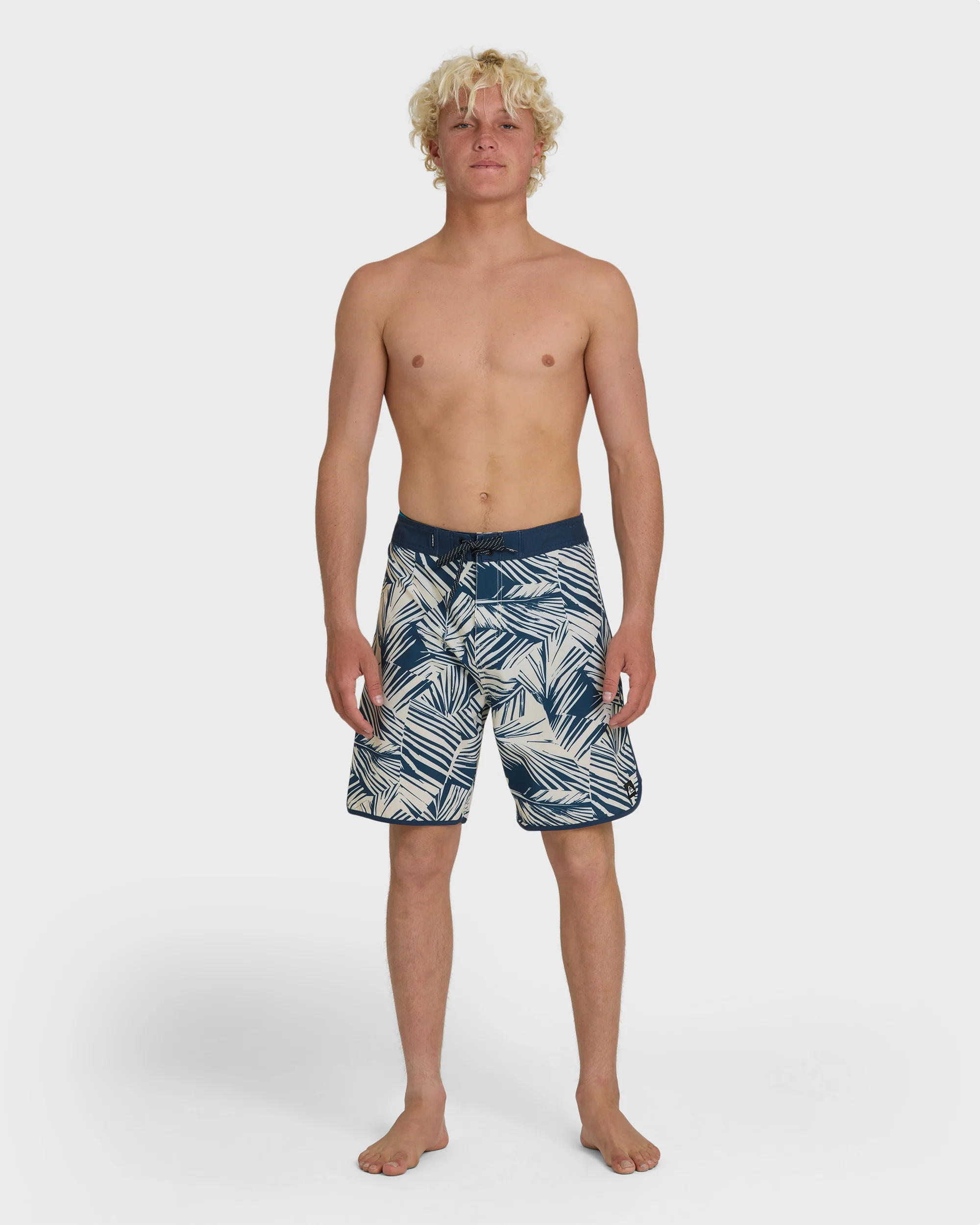 Aruba Palm Scallop 19" Boardshorts - Dark Denim 3 Aruba Palm Scallop 19" Boardshorts - Dark Denim