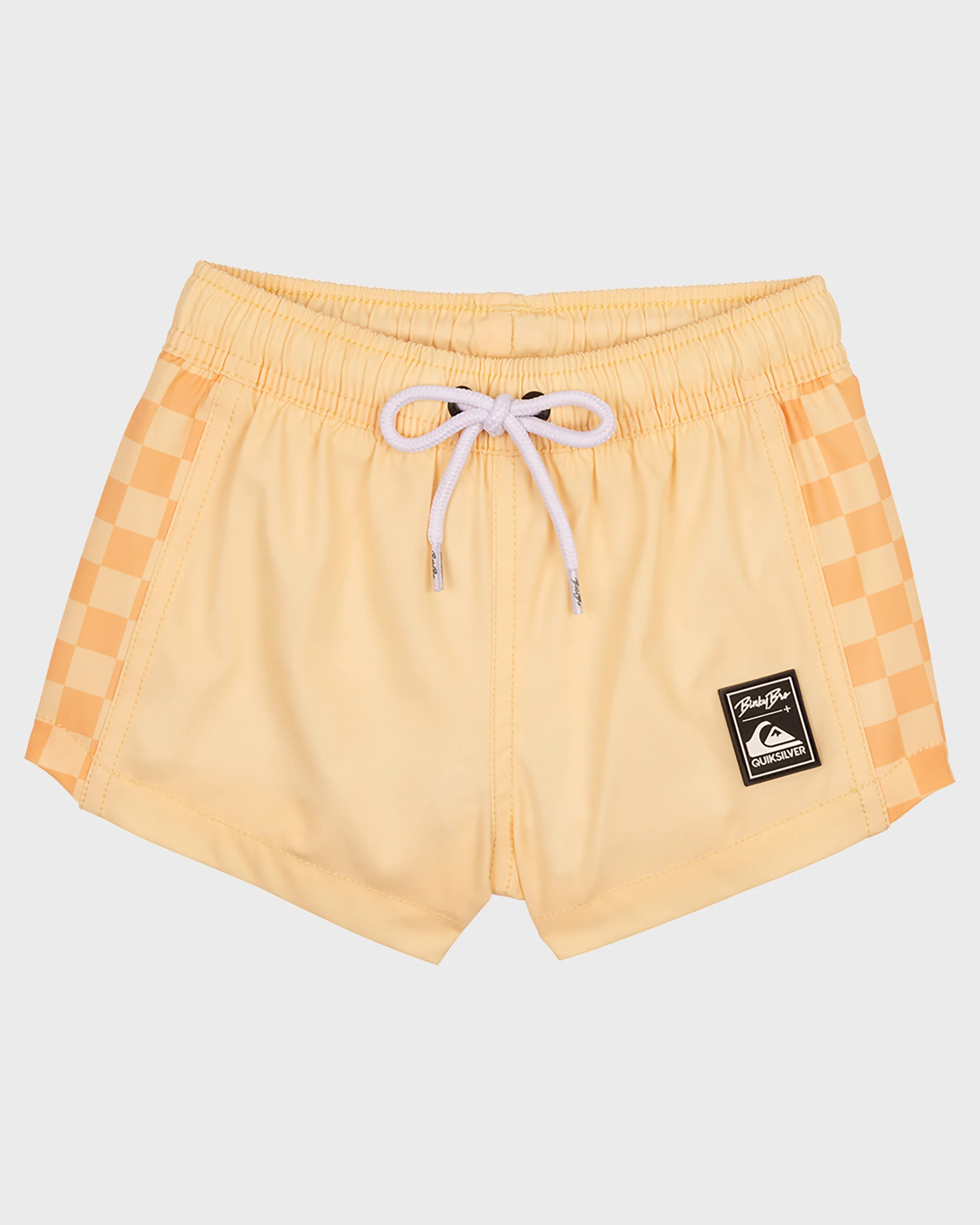 BinkyBro x Quiksilver Checkers Peach Swim Trunks