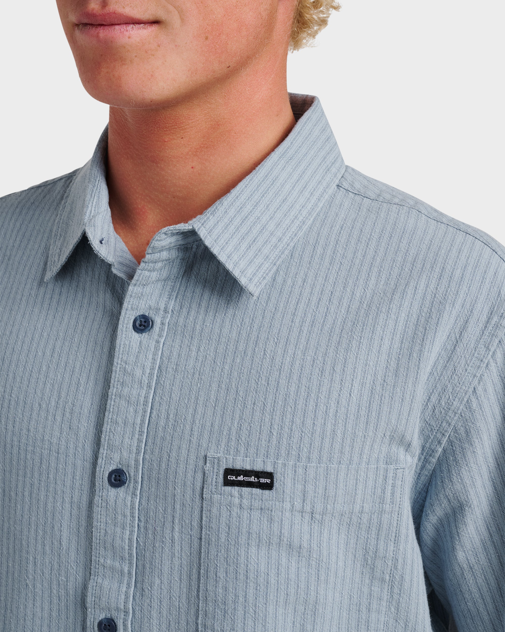 Oxford Stripe Classic Short Sleeve Shirt - Ashley Blue 4 Oxford Stripe Classic Short Sleeve Shirt - Ashley Blue