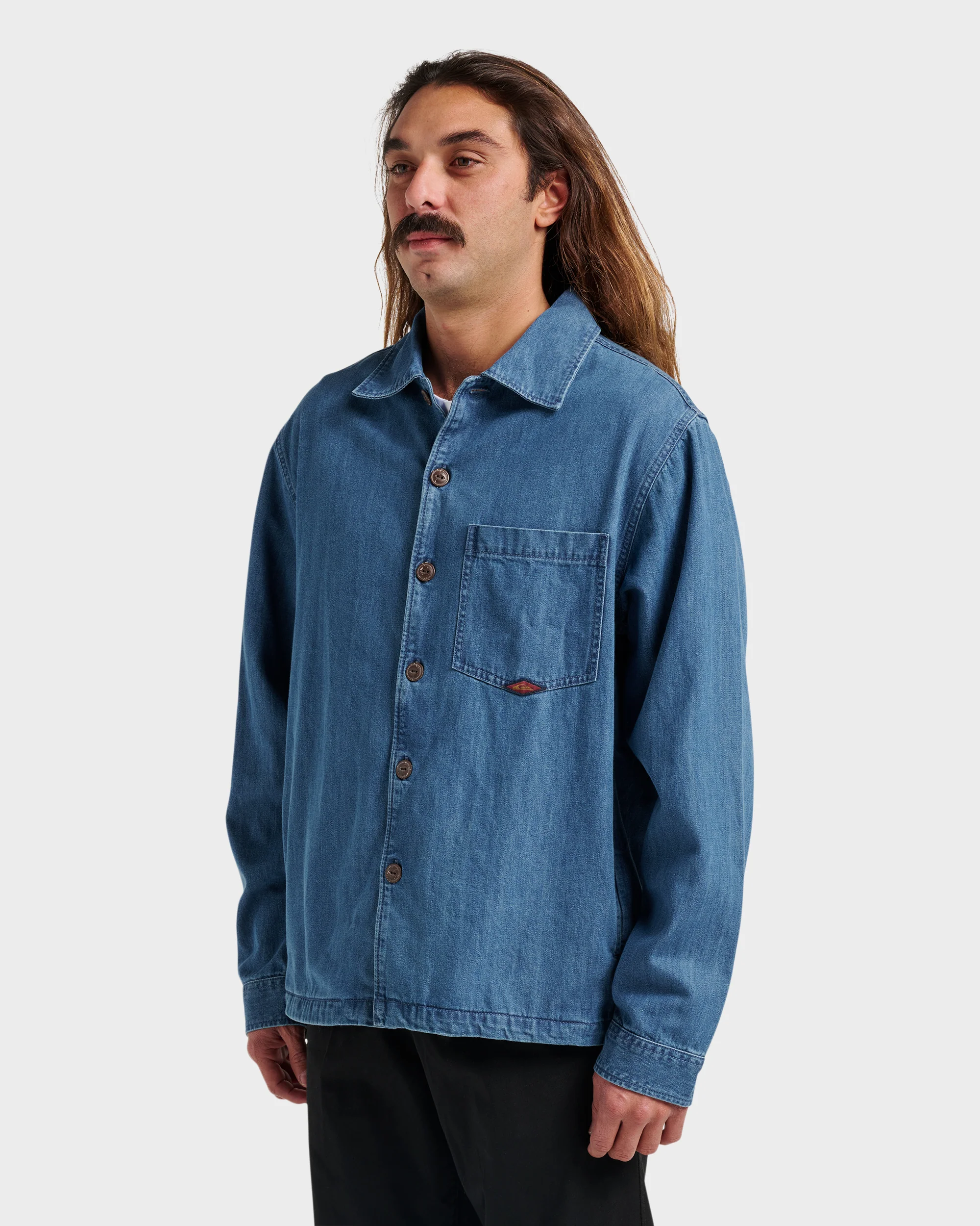 Denim Over Shirt - Light Indigo 3 Denim Over Shirt - Light Indigo
