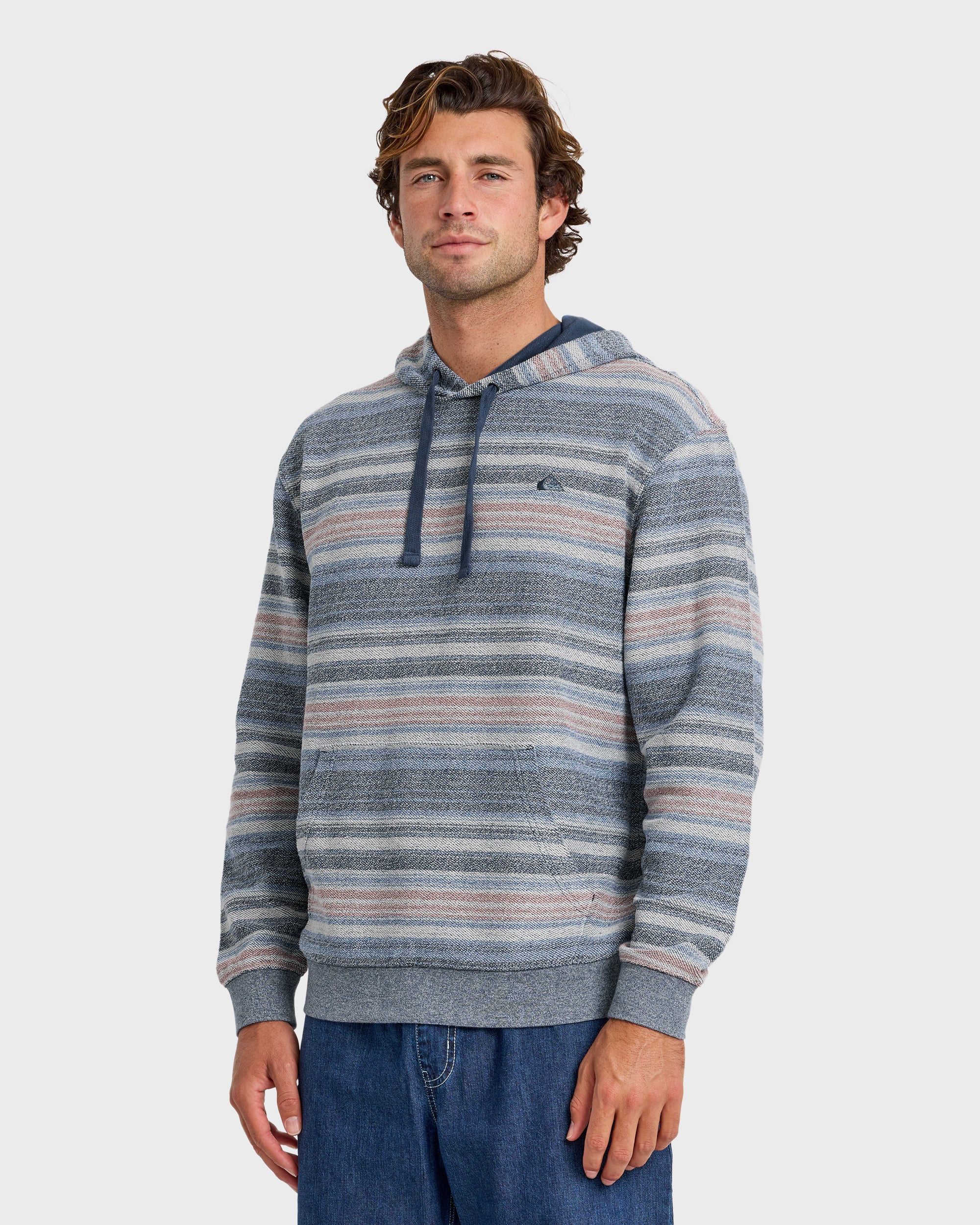 Great Otway Yarn-Dyed Stripe Pullover Hoodie - Dark Denim 4 Great Otway Yarn-Dyed Stripe Pullover Hoodie - Dark Denim