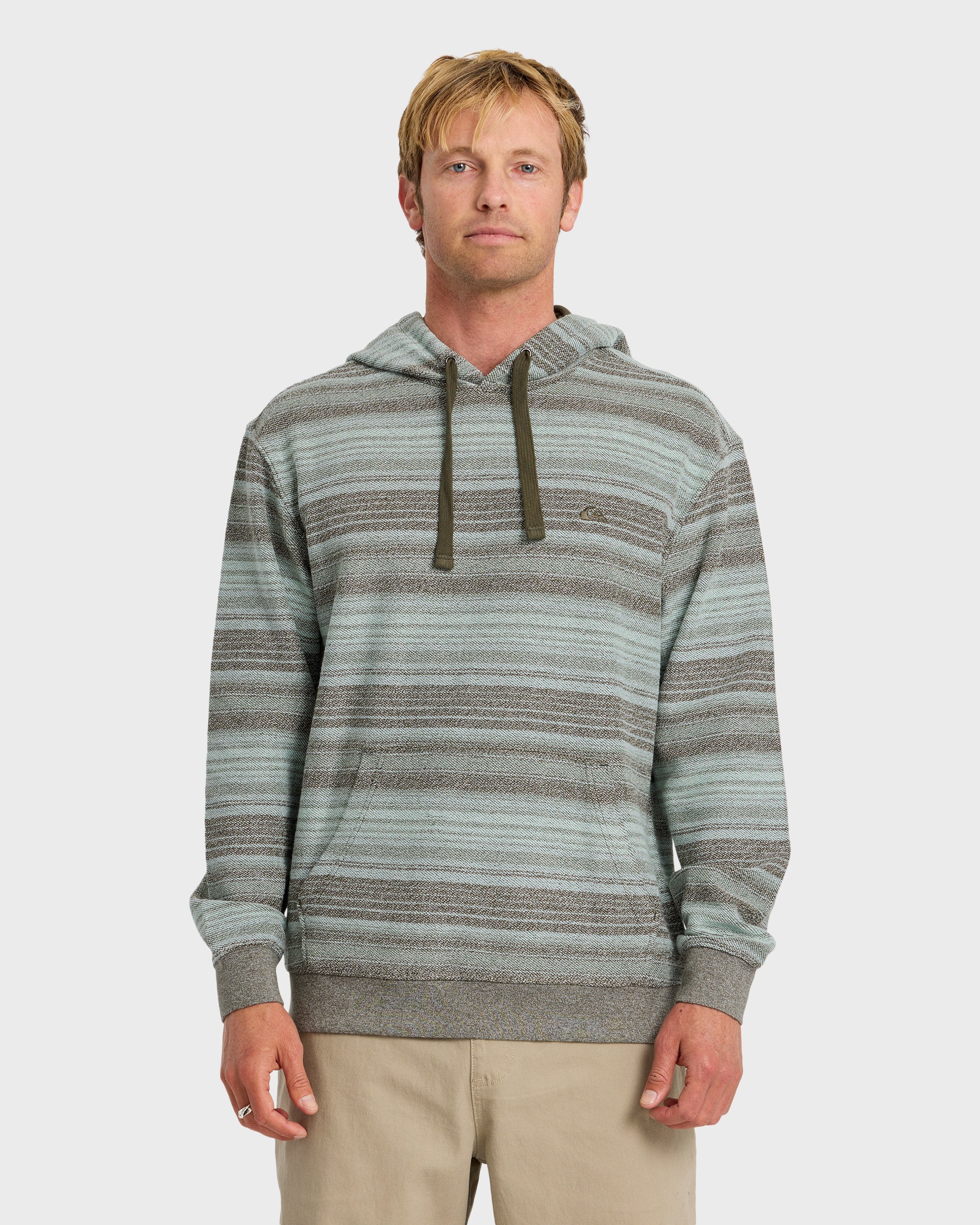 Great Otway Yarn-Dyed Stripe Pullover Hoodie - Grape Leaf 1 Great Otway Yarn-Dyed Stripe Pullover Hoodie - Grape Leaf
