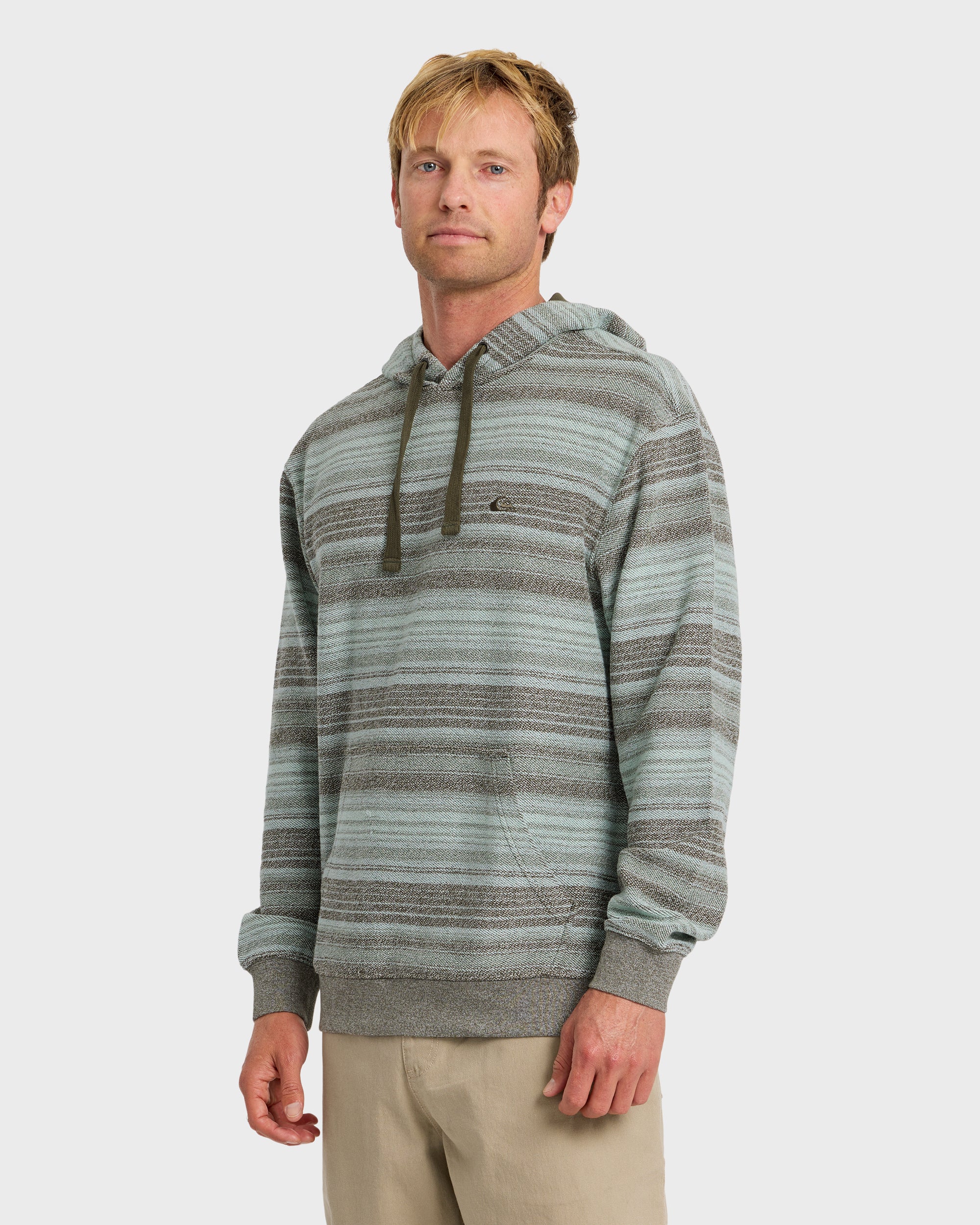 Great Otway Yarn-Dyed Stripe Pullover Hoodie - Grape Leaf 4 Great Otway Yarn-Dyed Stripe Pullover Hoodie - Grape Leaf