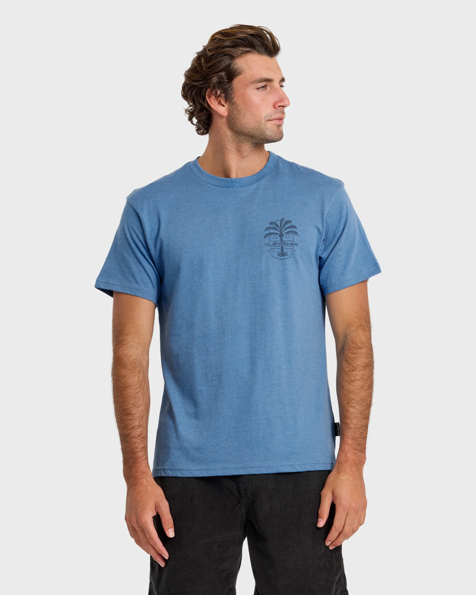 Uno Palm Short Sleeve T-Shirt - Riviera Heather 1 Uno Palm Short Sleeve T-Shirt - Riviera Heather